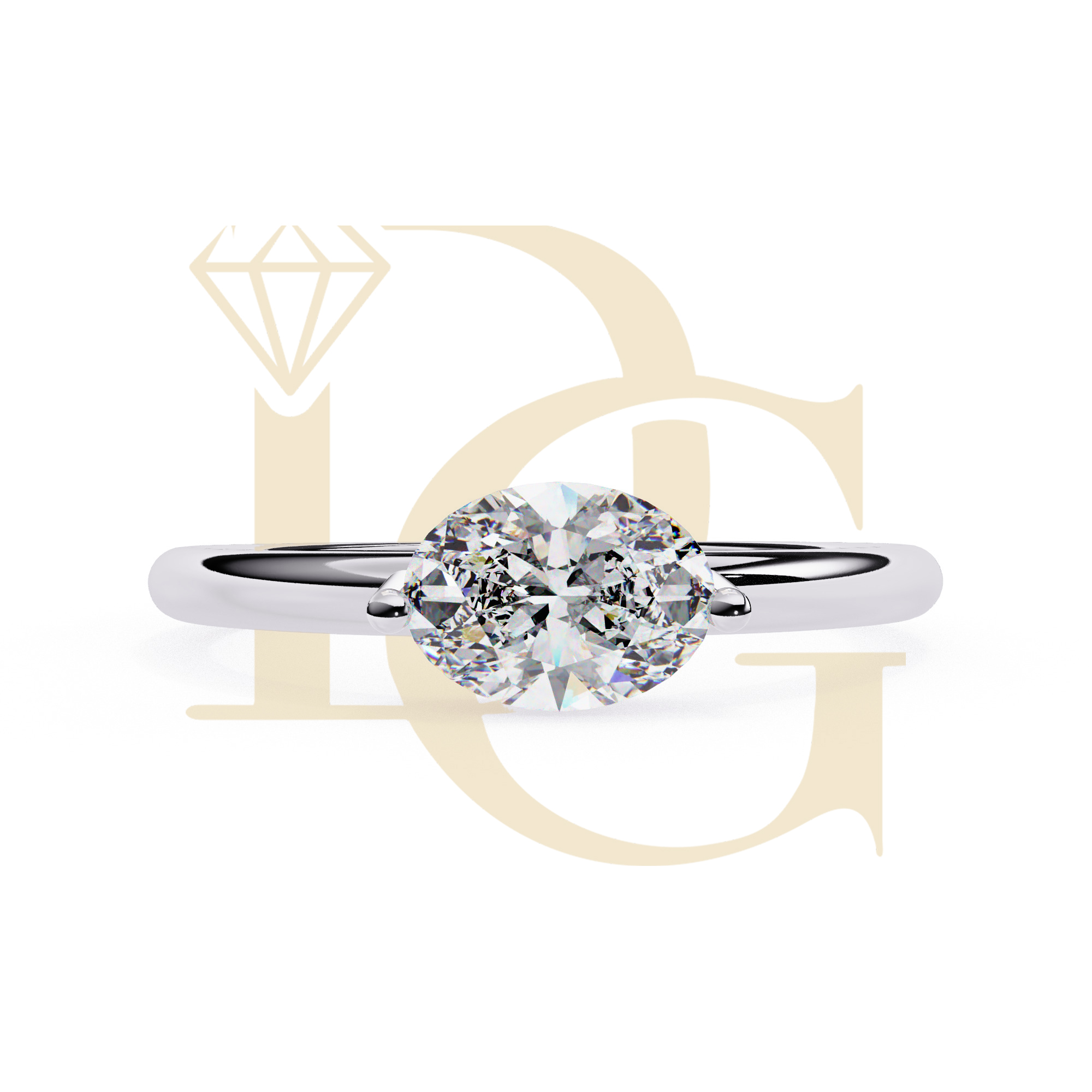 0.86 CT Oval Diamond Solitaire Ring | LR-142