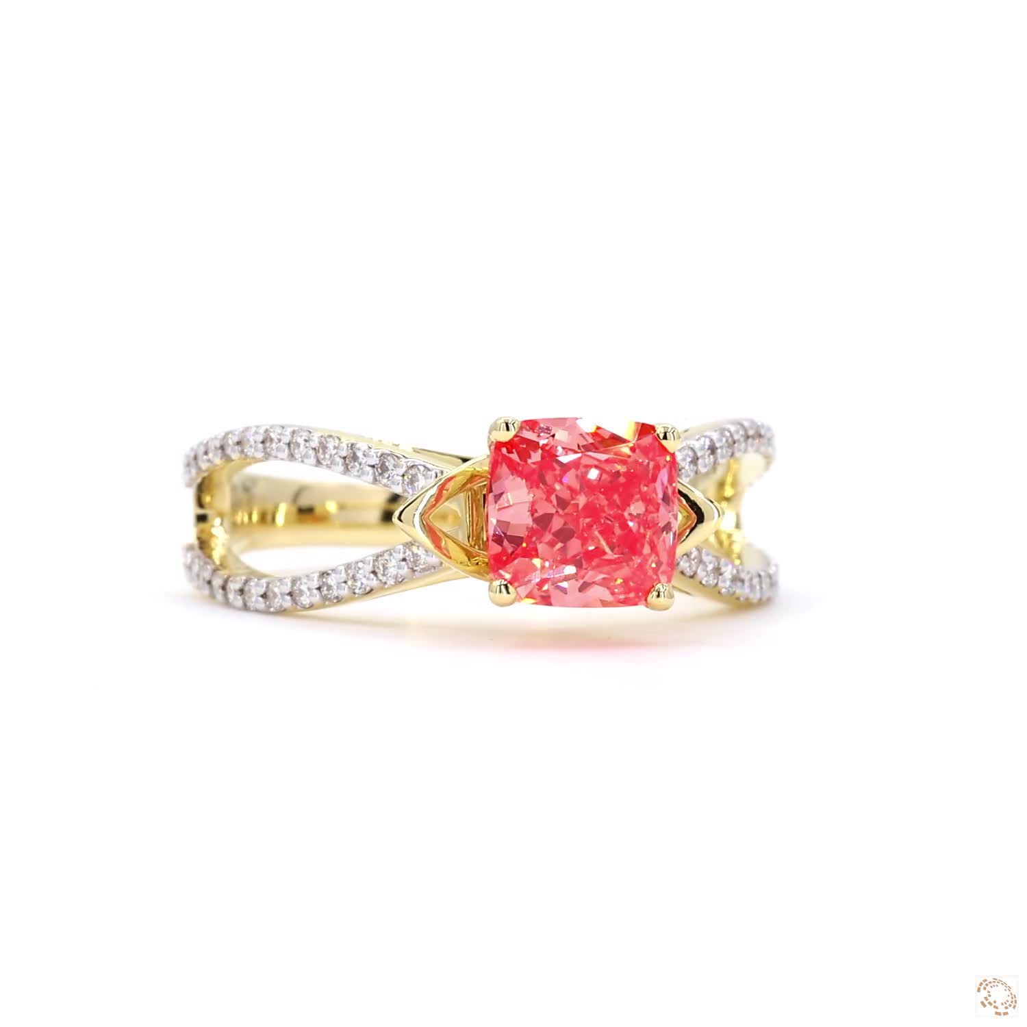 1.60 CT Pink Cushion diamond Halo Ring | PD- 01