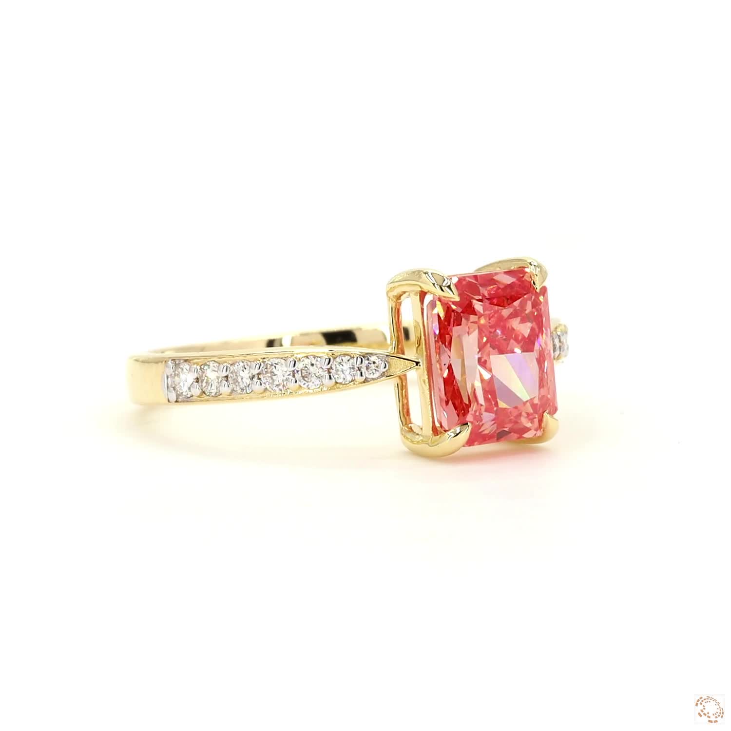 2 CT Pink Radiant Diamond Halo Ring | PD- 02