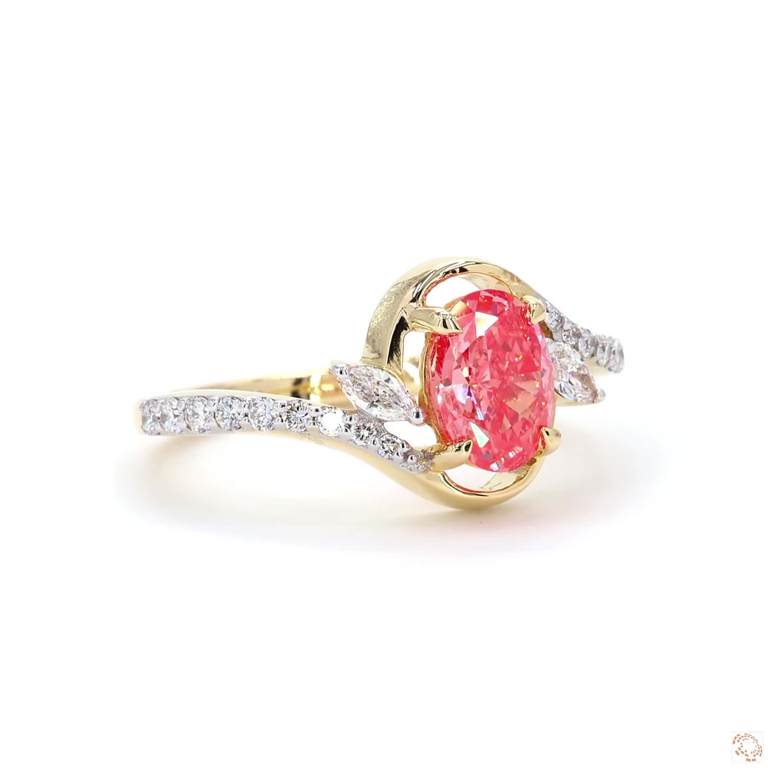 1.52 CT Pink Oval diamond Halo Ring | PD- 10