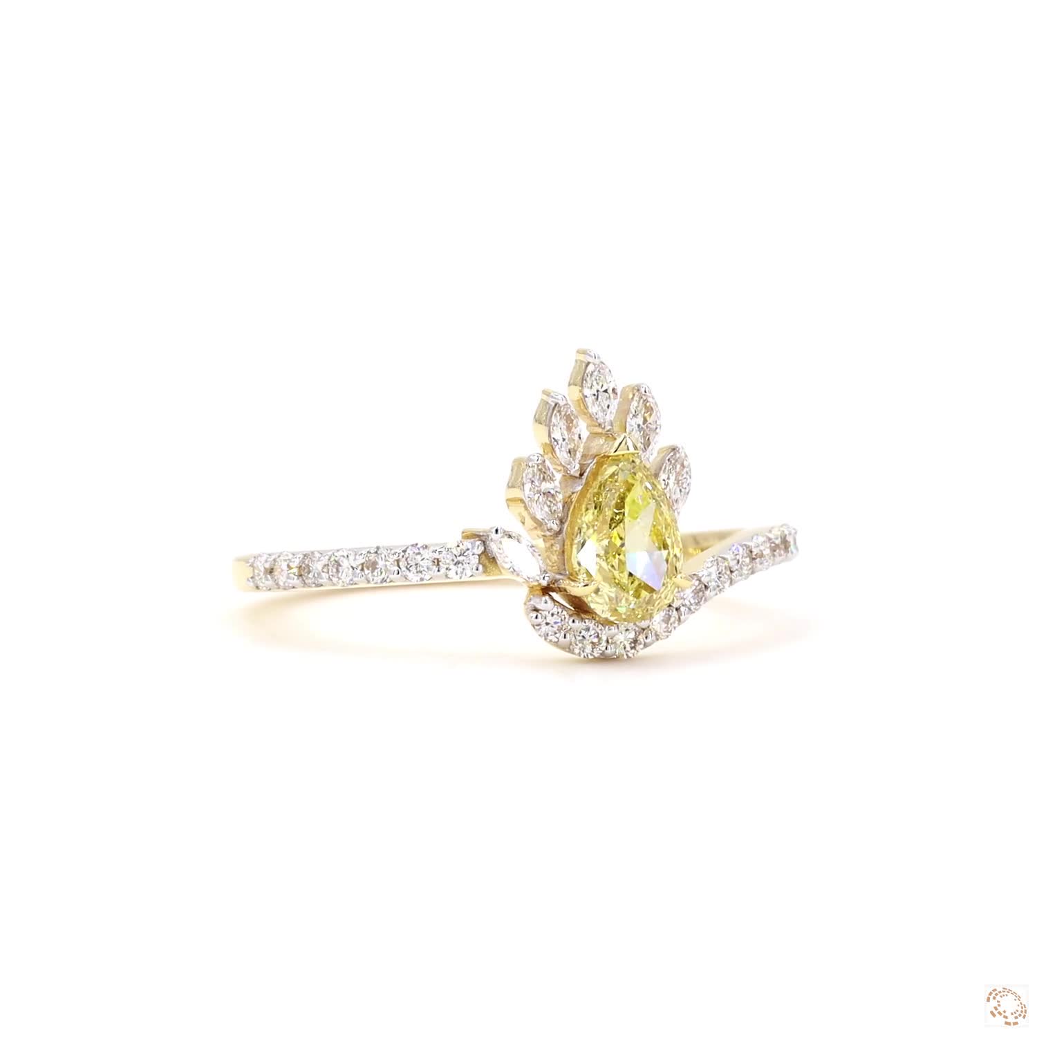 Yellow Diamond Halo Ring | PD- 17