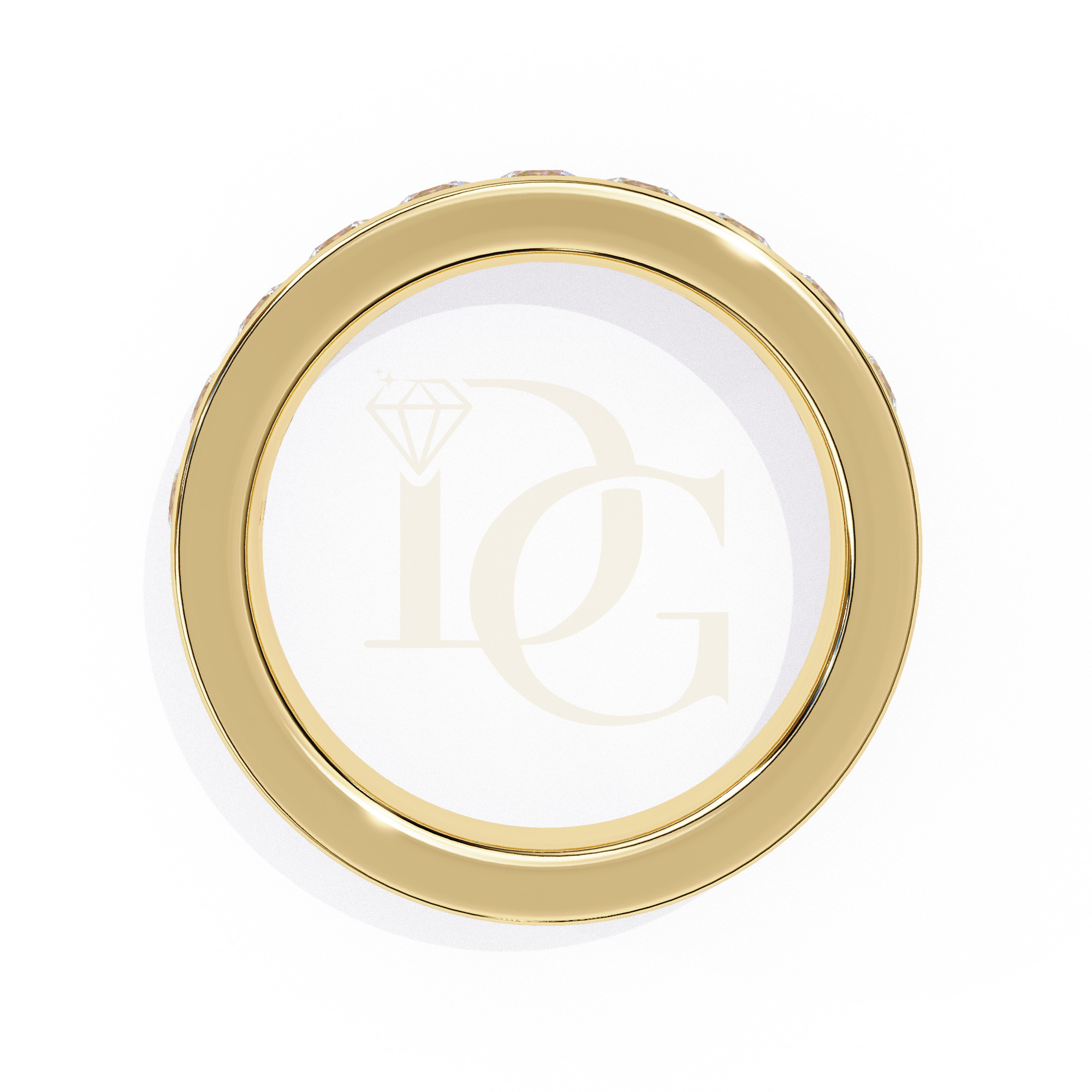 3 MM Half Round Diamond Wedding Band Ring | LR-257