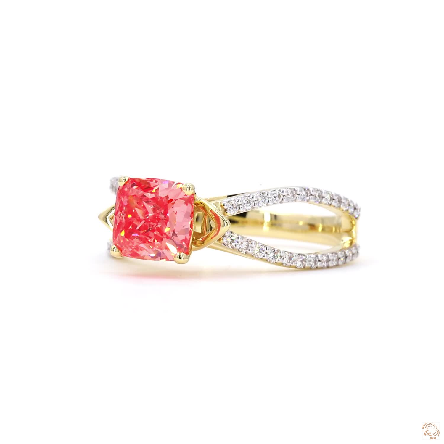 1.60 CT Pink Cushion diamond Halo Ring | PD- 01