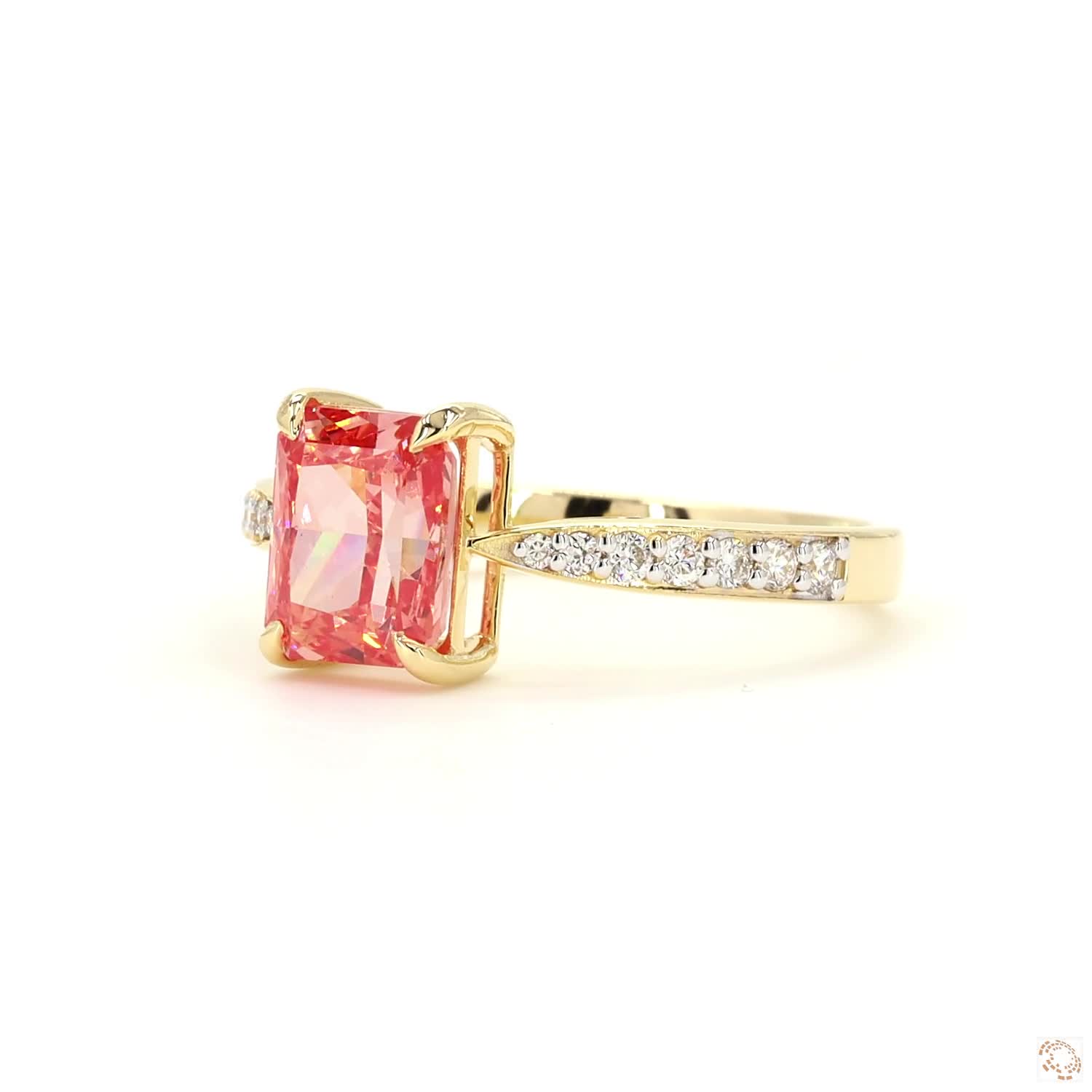 2 CT Pink Radiant Diamond Halo Ring | PD- 02