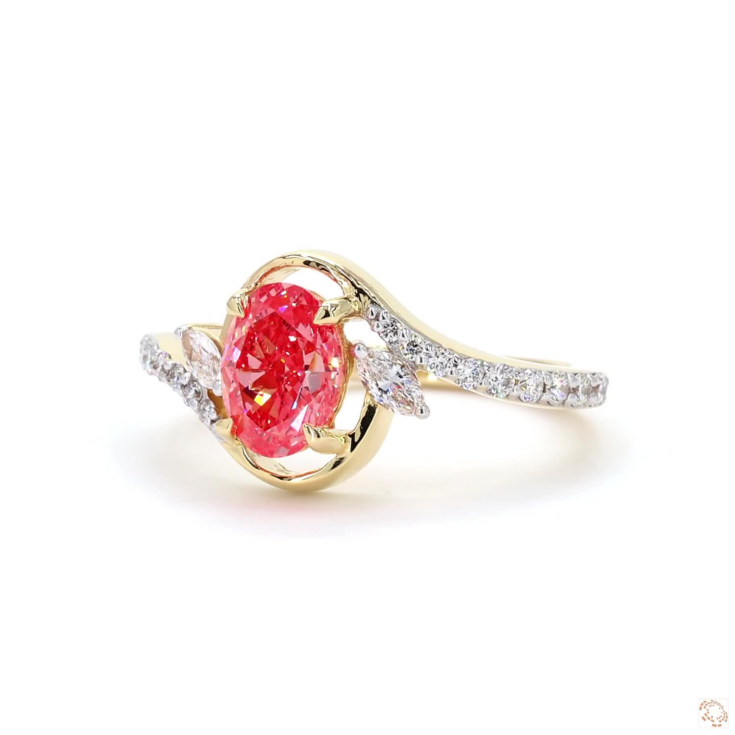 1.52 CT Pink Oval diamond Halo Ring | PD- 10