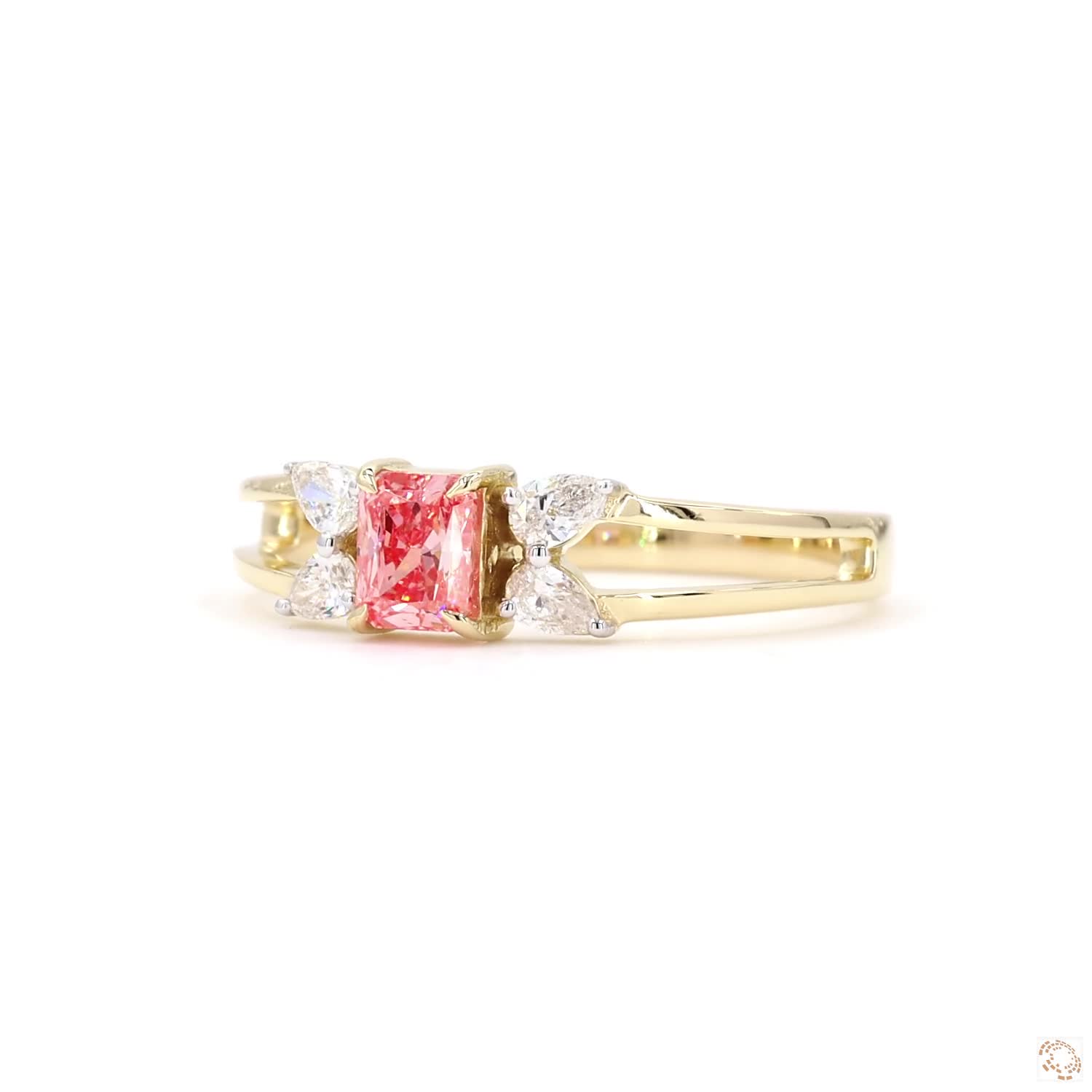 Pink Radiant Diamond Solitaire Ring | PD- 11