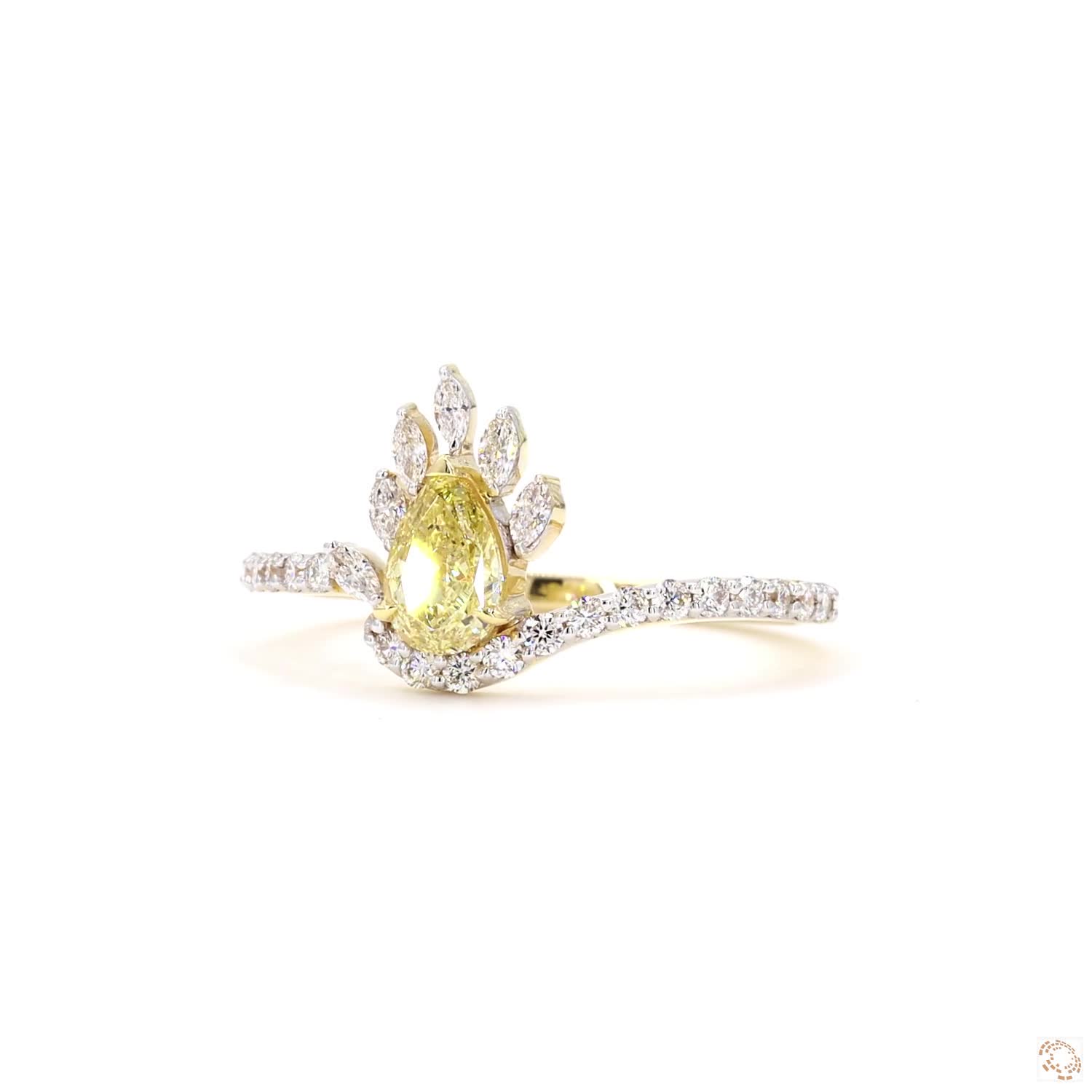 Yellow Diamond Halo Ring | PD- 17