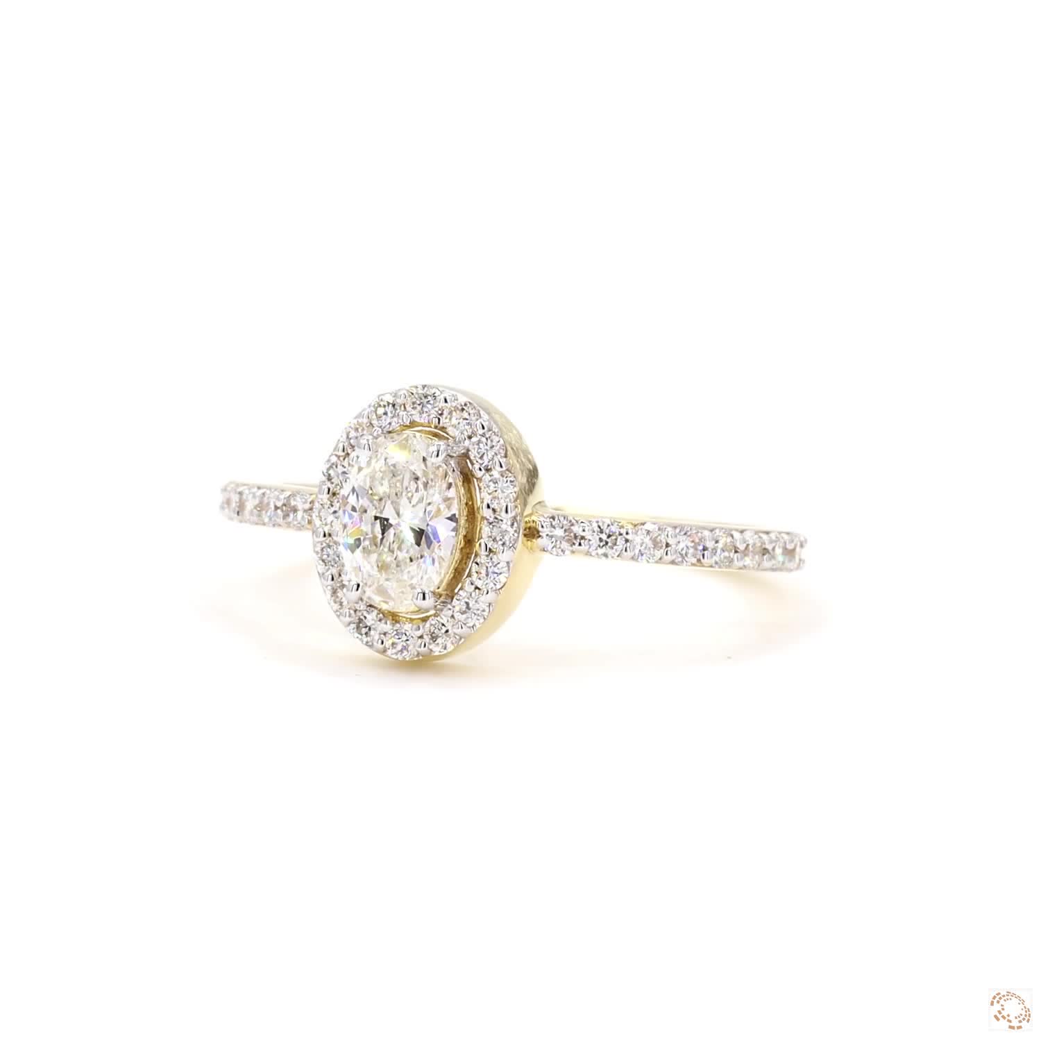 Oval Diamond Halo Ring | PD- 960