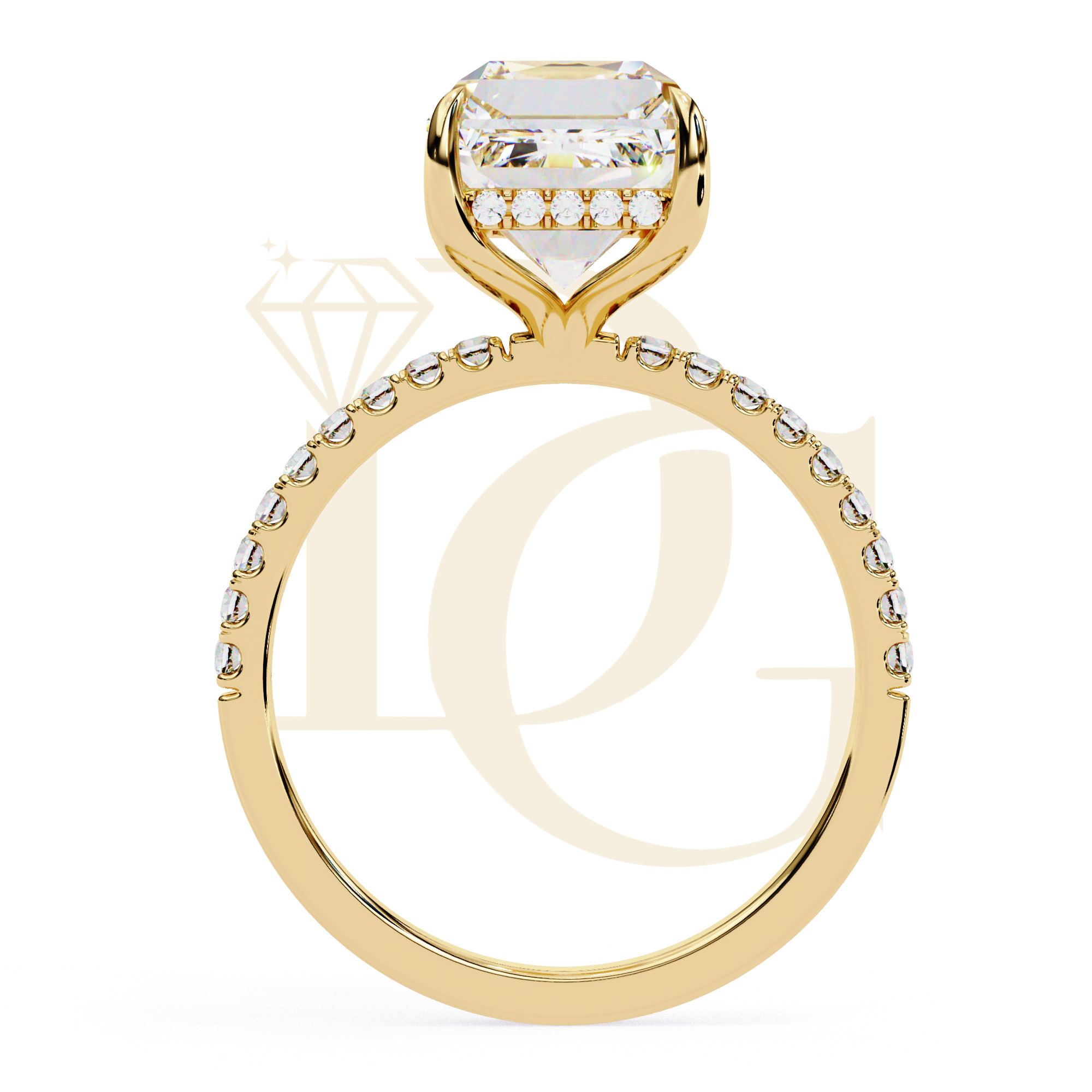 2.56 CT Emerald Diamond Halo Ring | LR-02