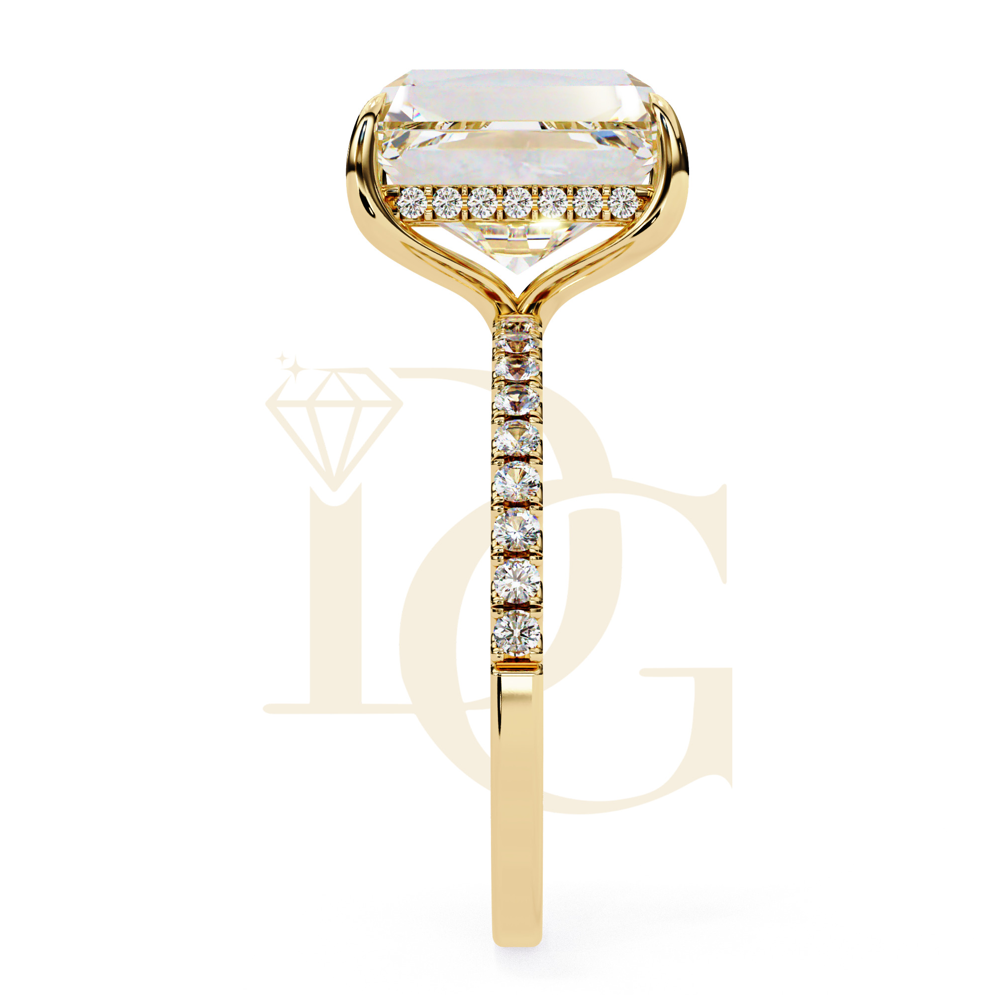 2.56 CT Emerald Diamond Halo Ring | LR-02