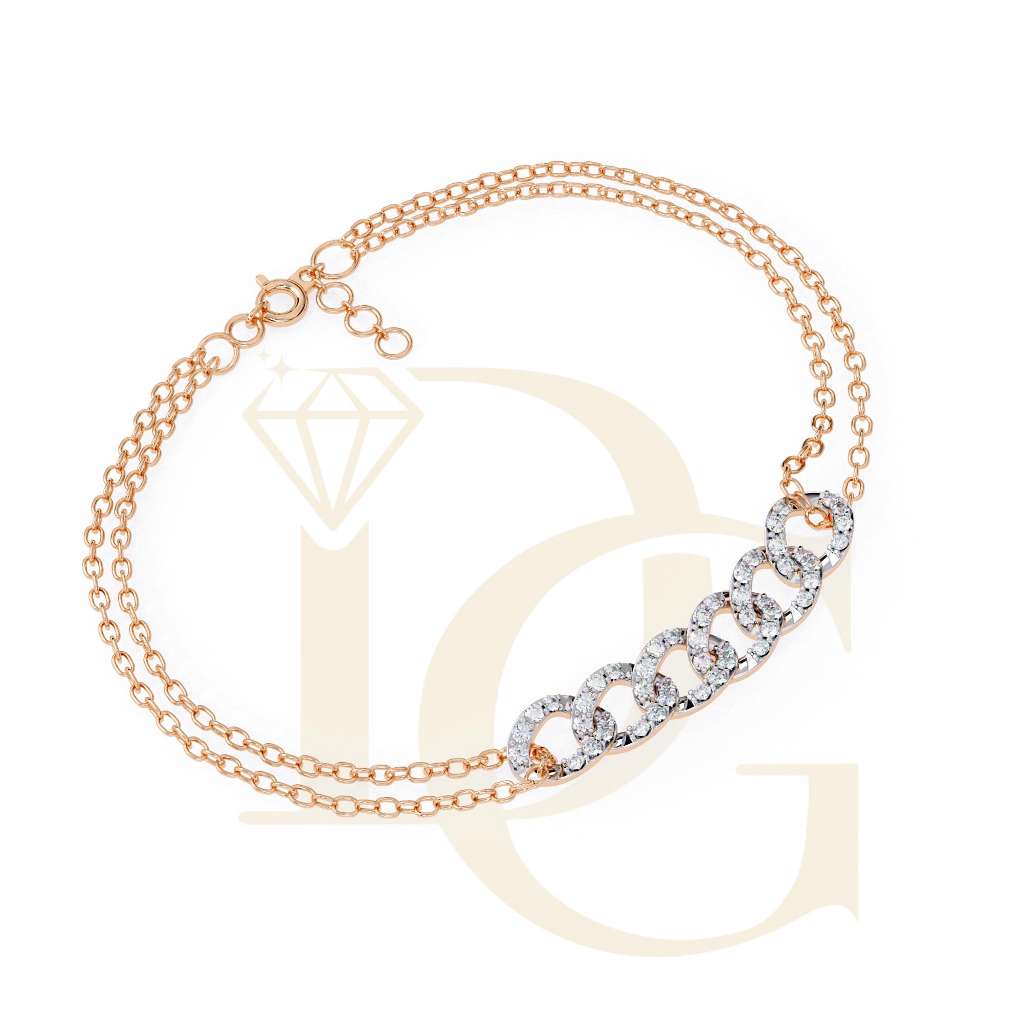 Solid Gold Loose Diamond Bracelet | BC-05