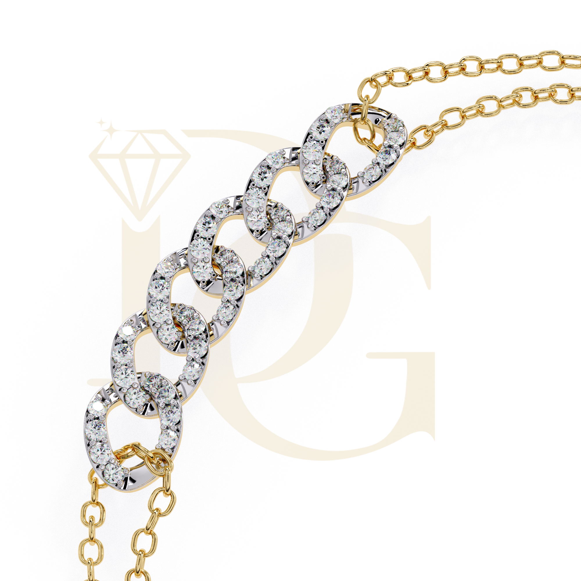 Solid Gold Loose Diamond Bracelet | BC-05