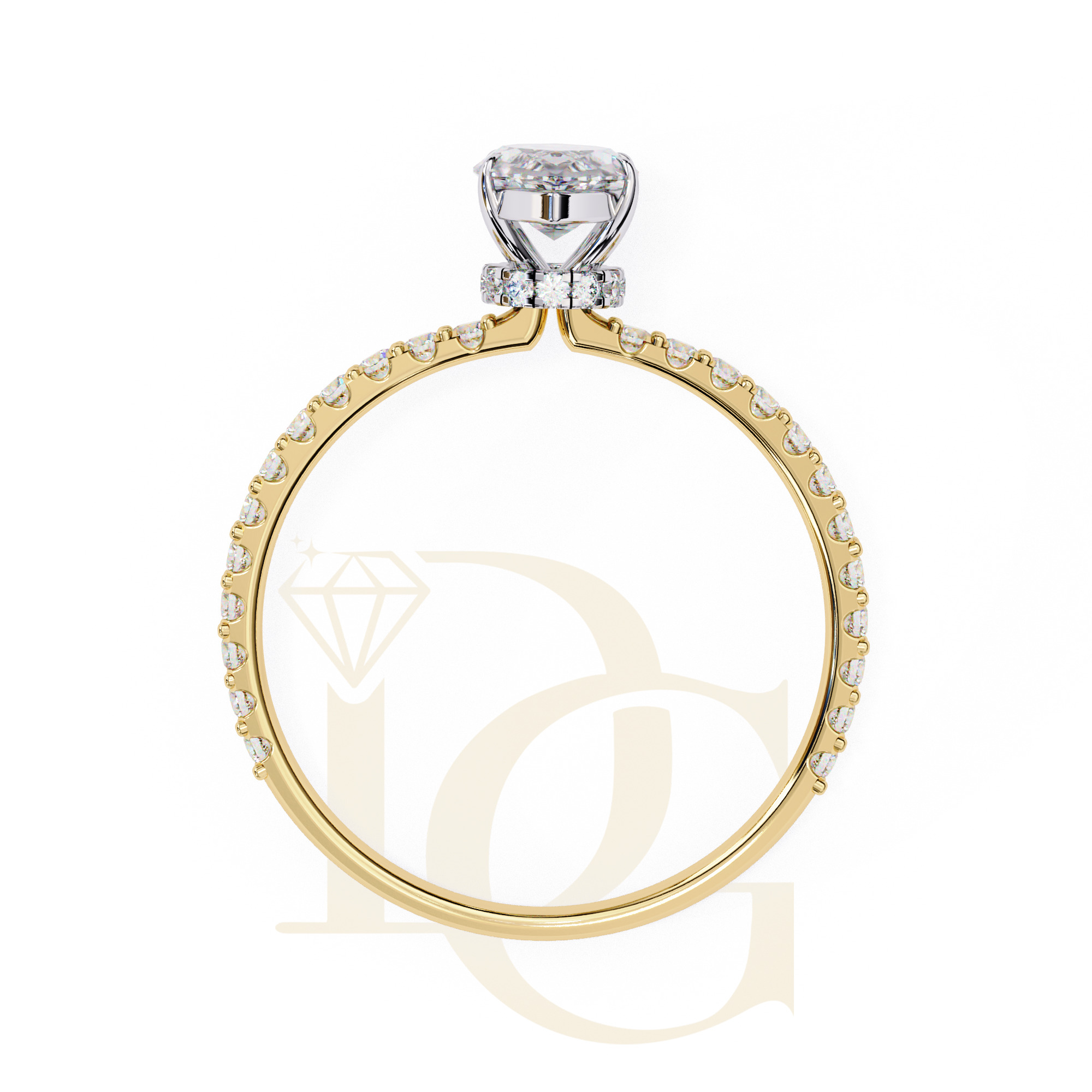 0.89 CT Marquis diamond Halo Ring | LR-103