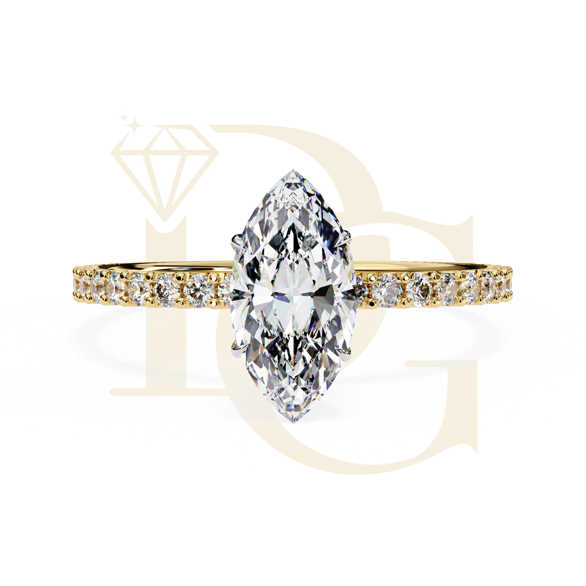 0.89 CT Marquis diamond Halo Ring | LR-103