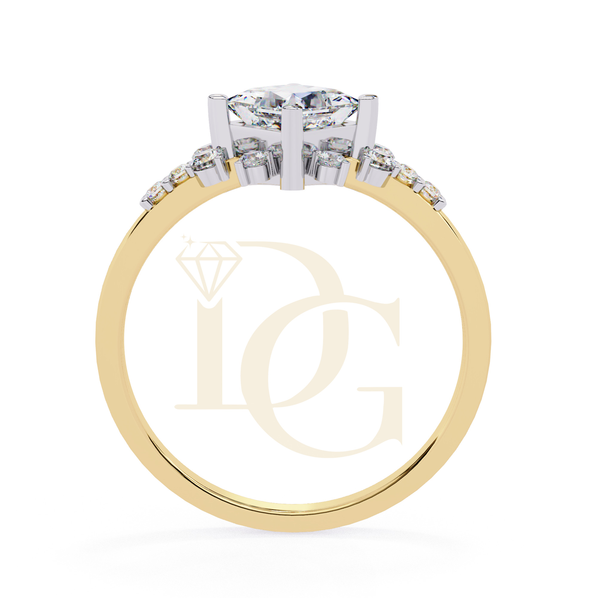 Princess Cut Diamond Halo Ring | LR-282