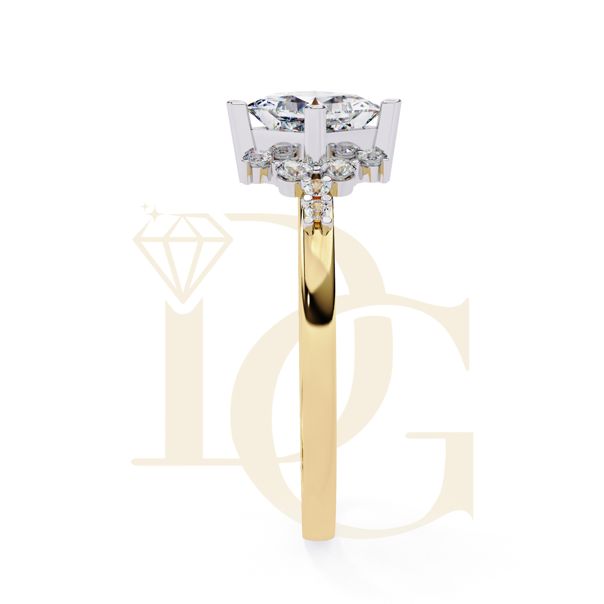 Princess Cut Diamond Halo Ring | LR-282