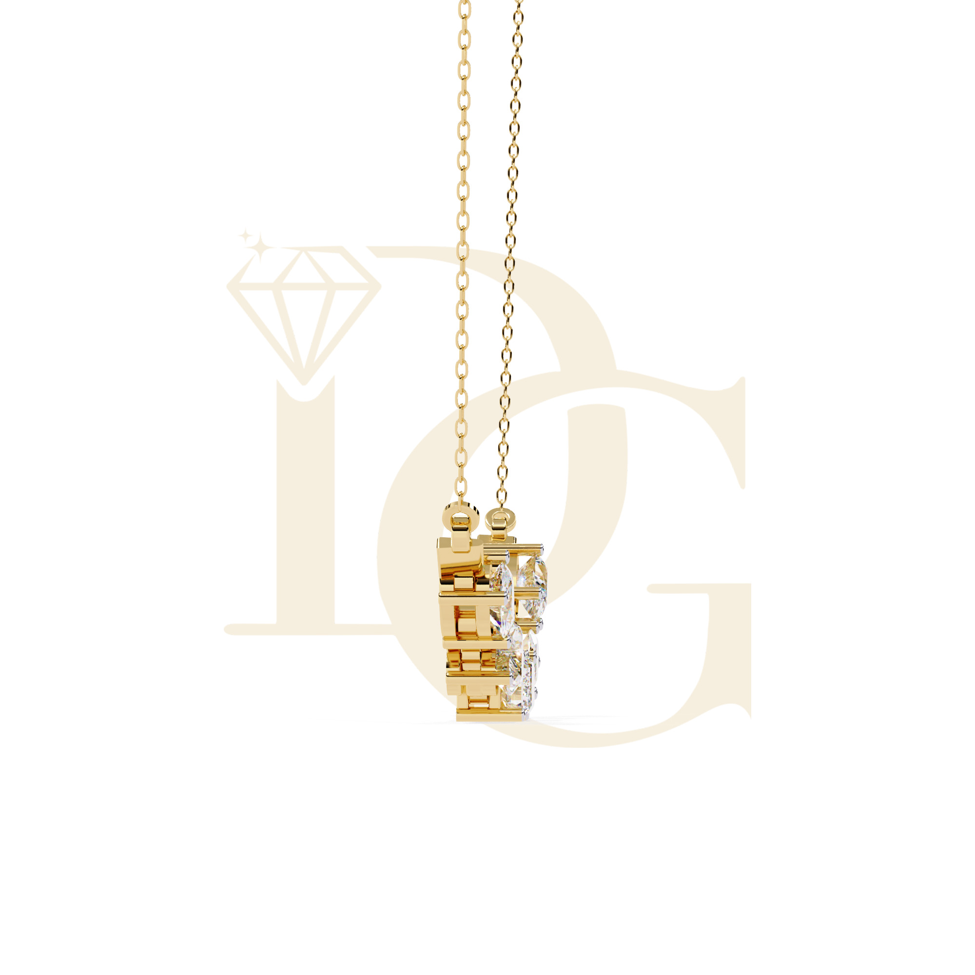 Mixed Shape Linked Tennis Necklace | NC-34