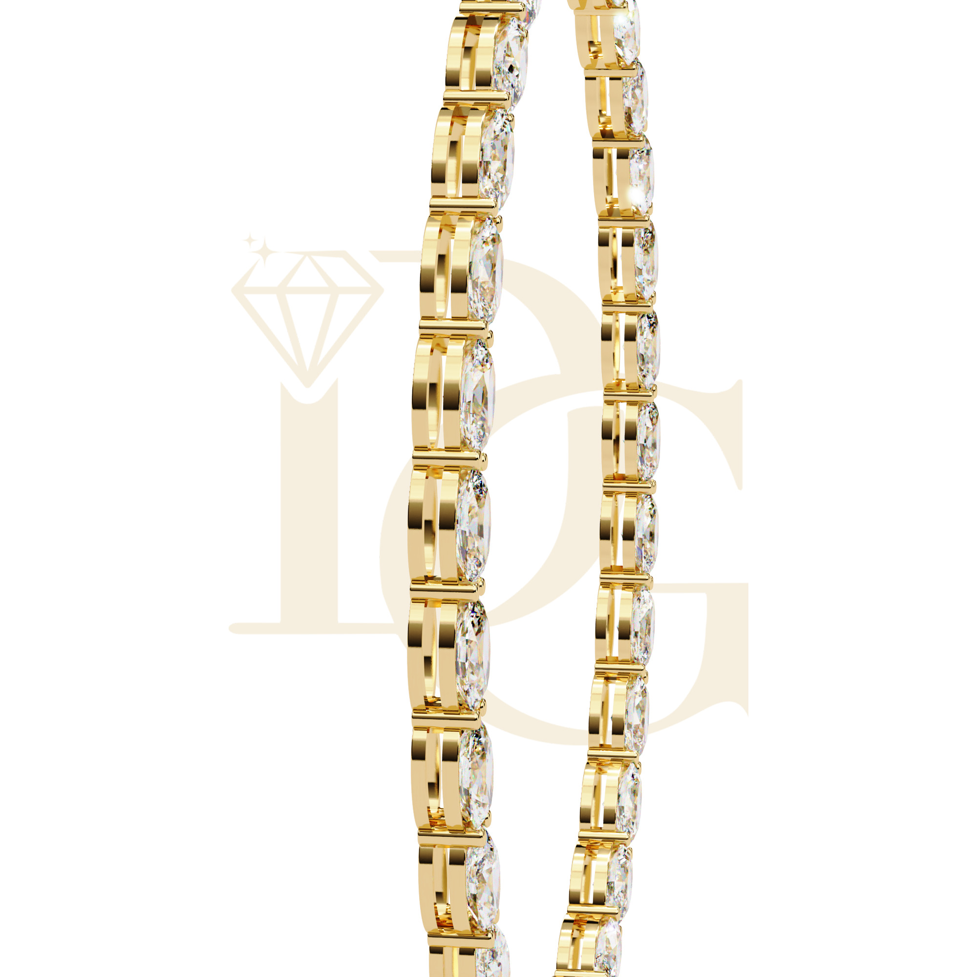 6.20 CT Oval Diamond Solid Gold Necklace | NC-38