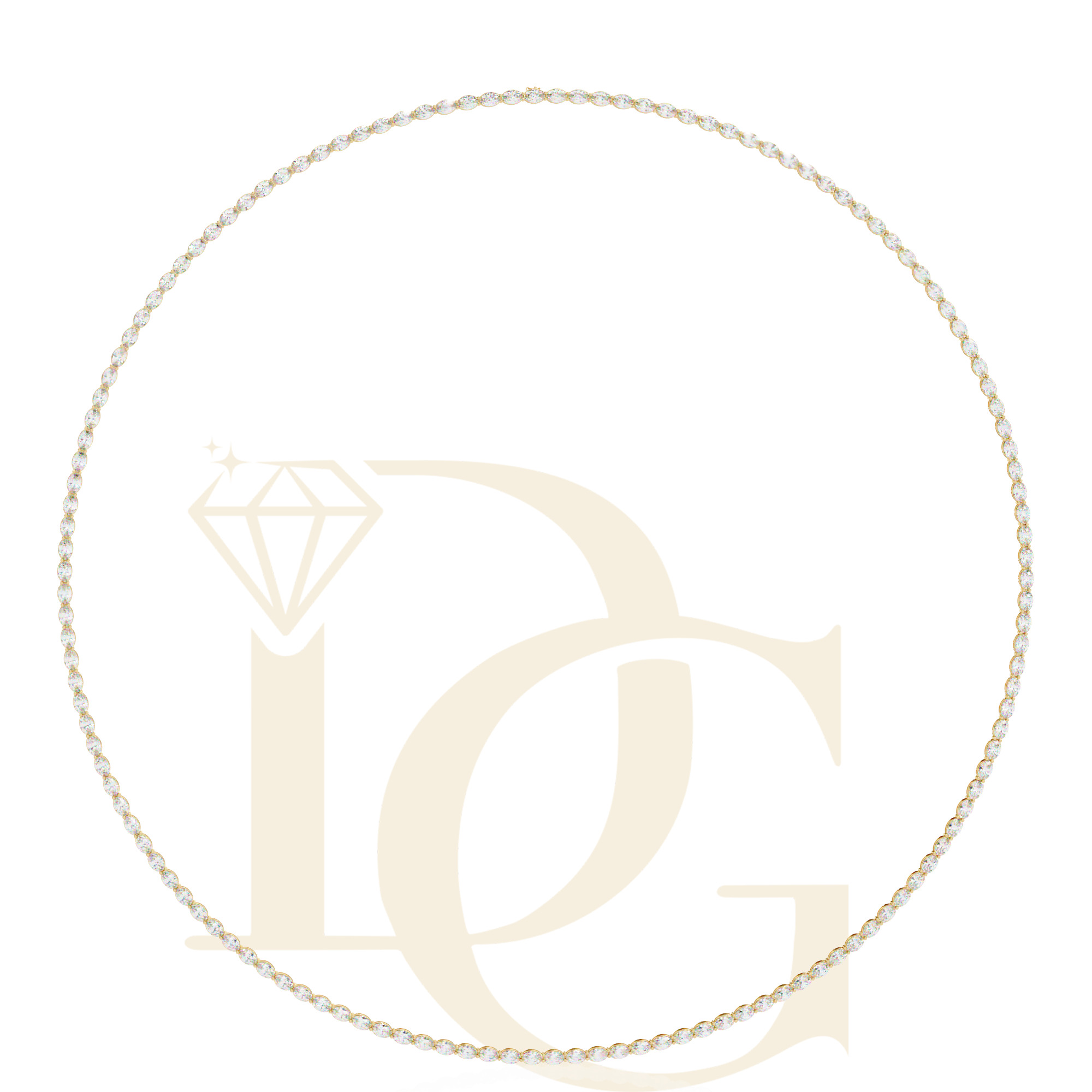 6.20 CT Oval Diamond Solid Gold Necklace | NC-38