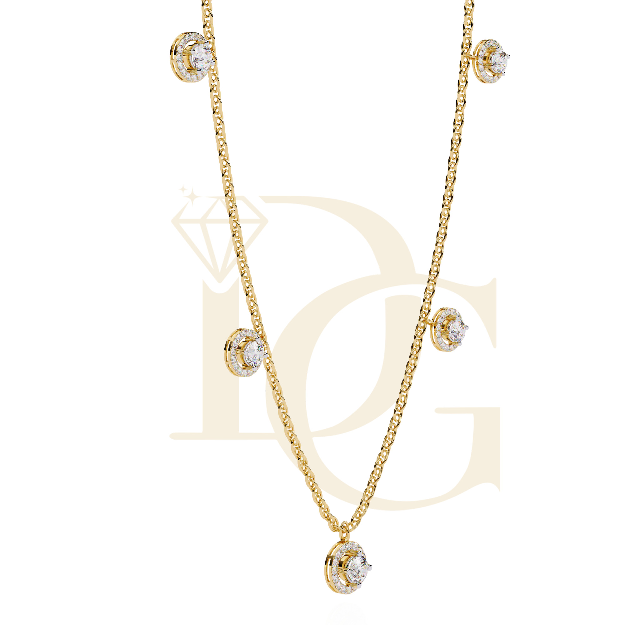 12 gm Round Diamond Arc Necklace | NC-50