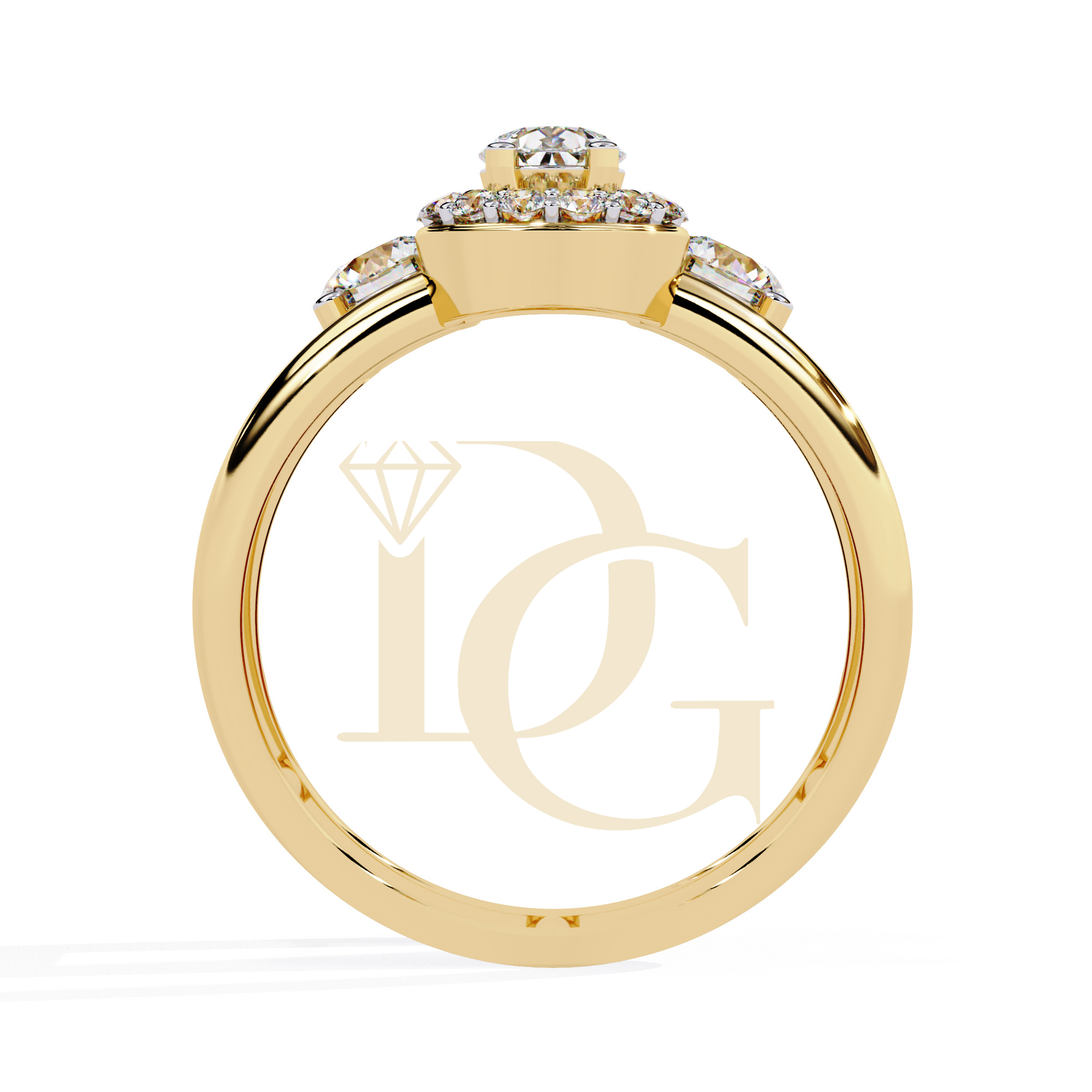 Pear Diamond Three Stone Ring | LR-04-01