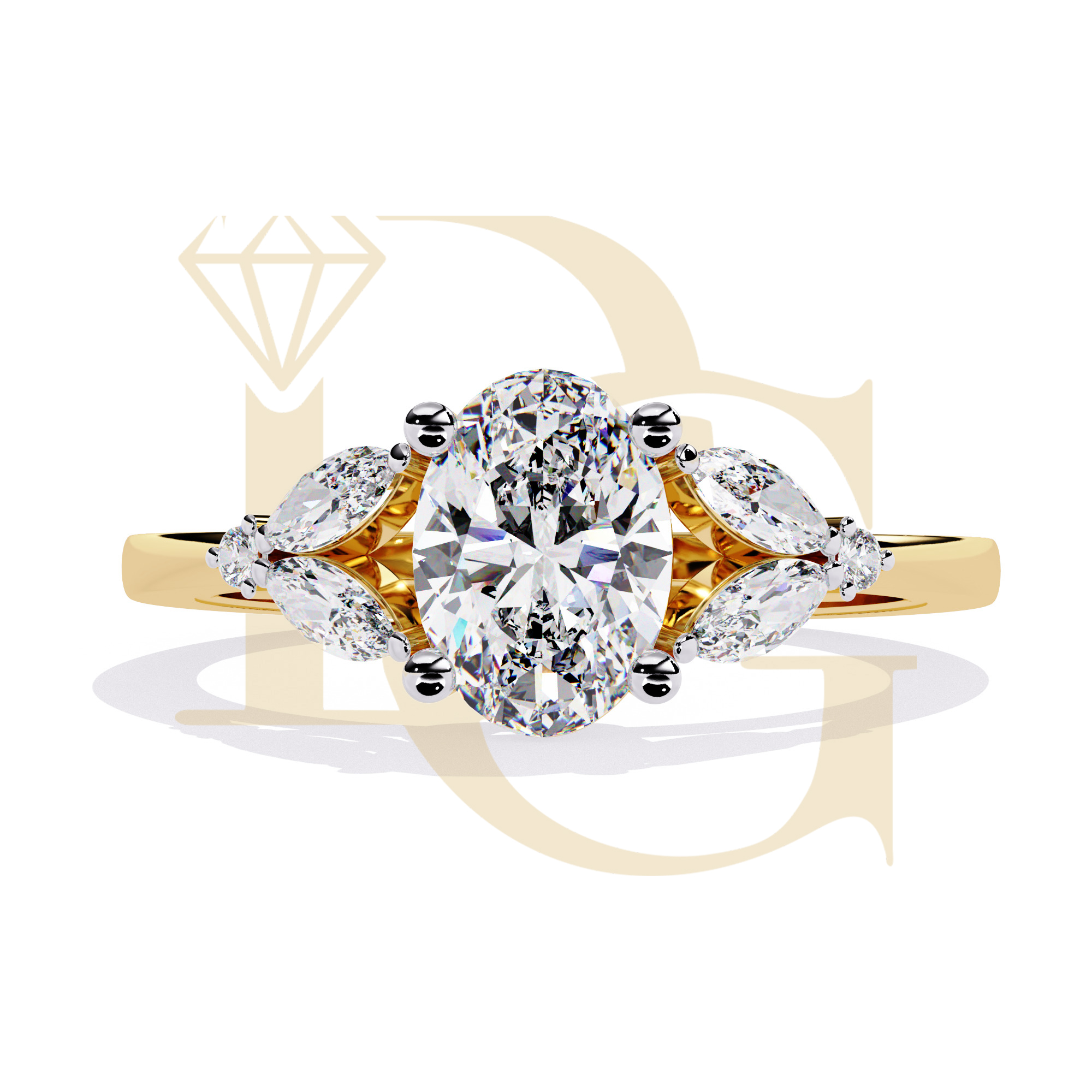 1.06 Oval Hidden Halo Ring | LR-08