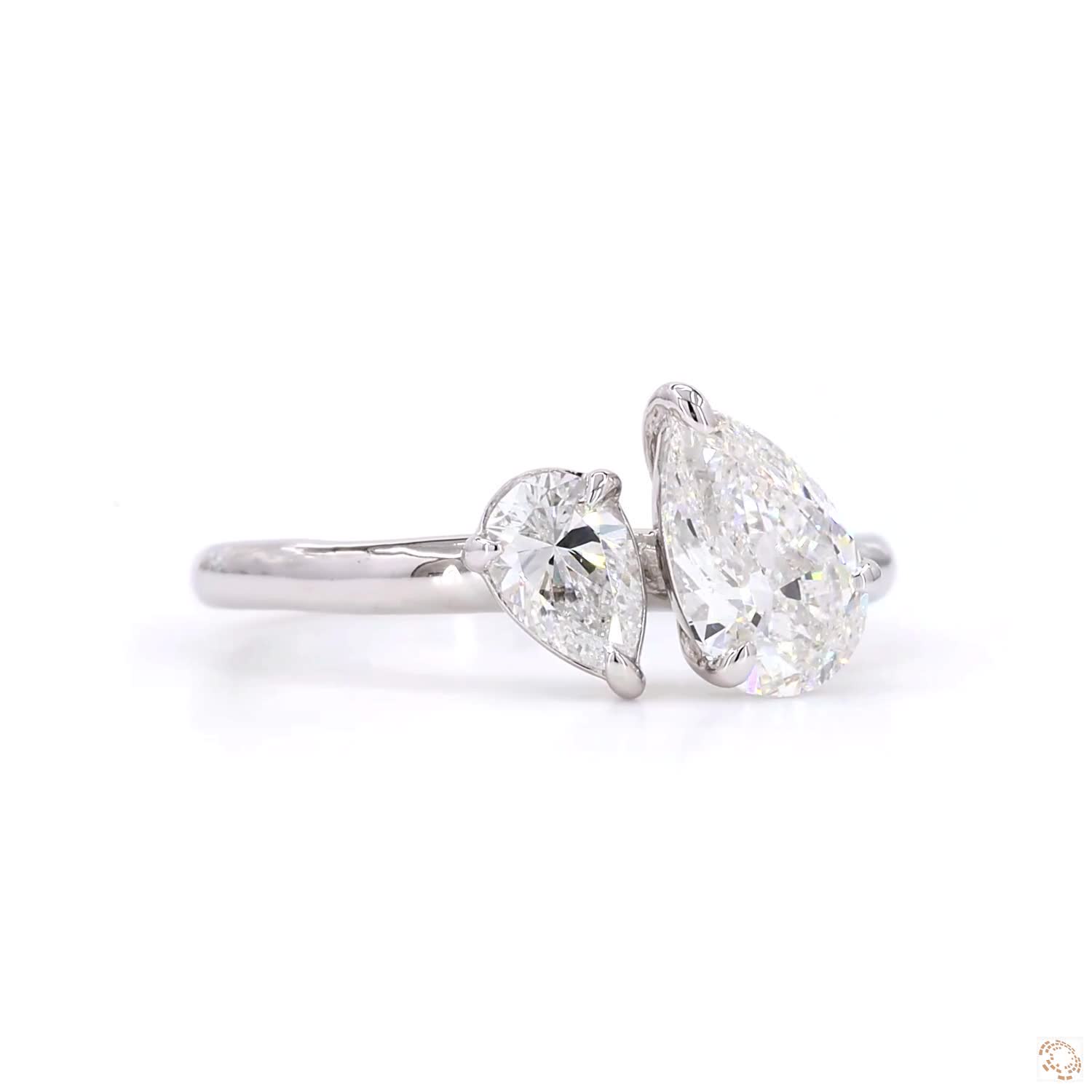 Two Stone Pear Diamond Solitaire Ring | LR-306