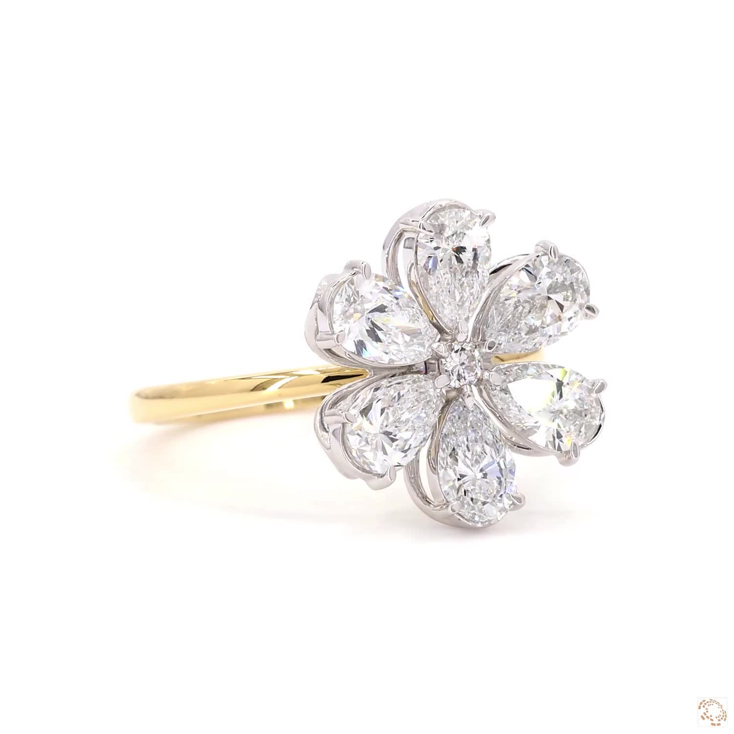 1.85 CT Pear Diamond Six Stone Solitaire Ring | LR-307