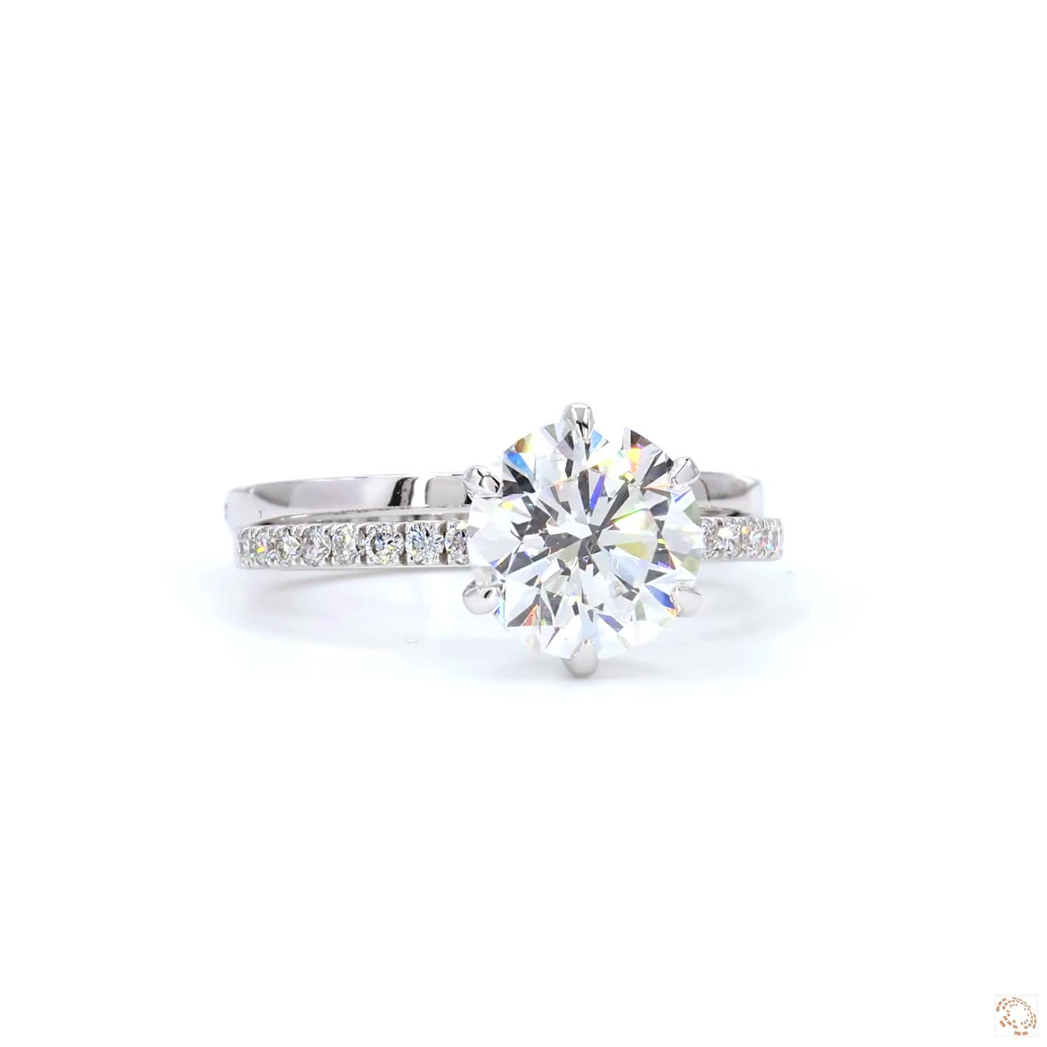 2 CT Round Diamond Halo Ring With Solitaire Band | LR-321