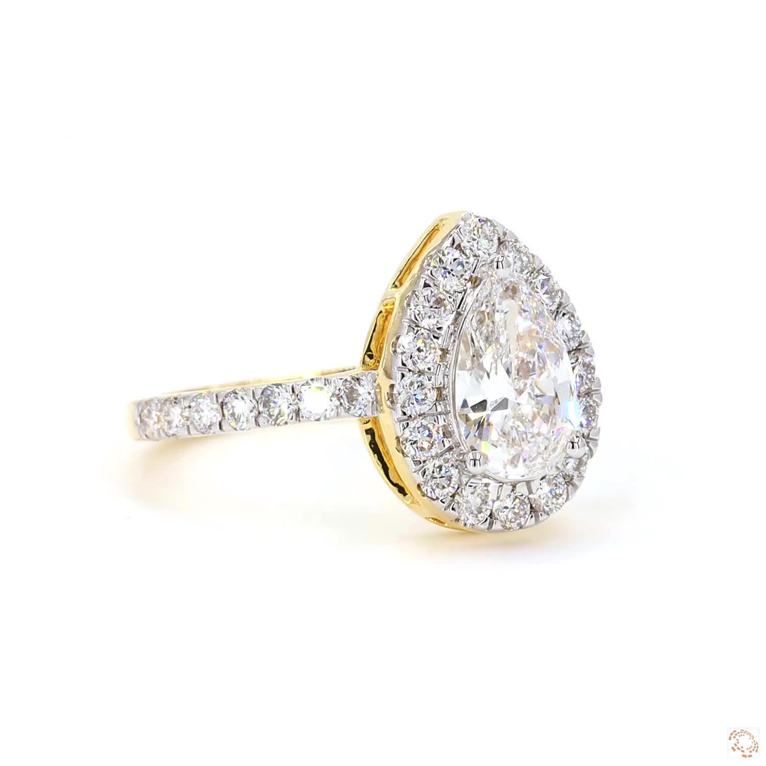 0.75 CT Pear Diamond Halo Ring | LR-325