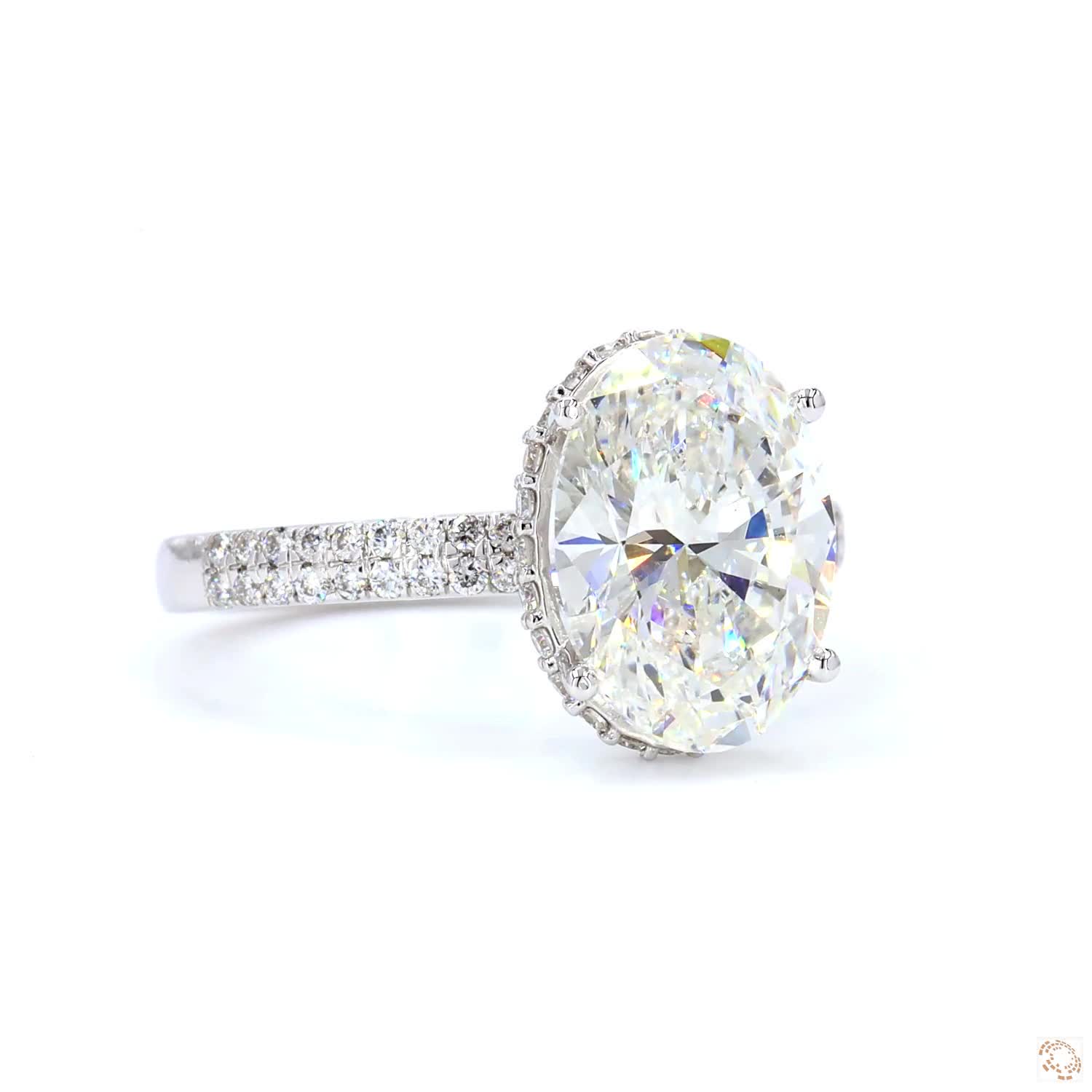 3 CT Oval Diamond Halo Ring | LR-326