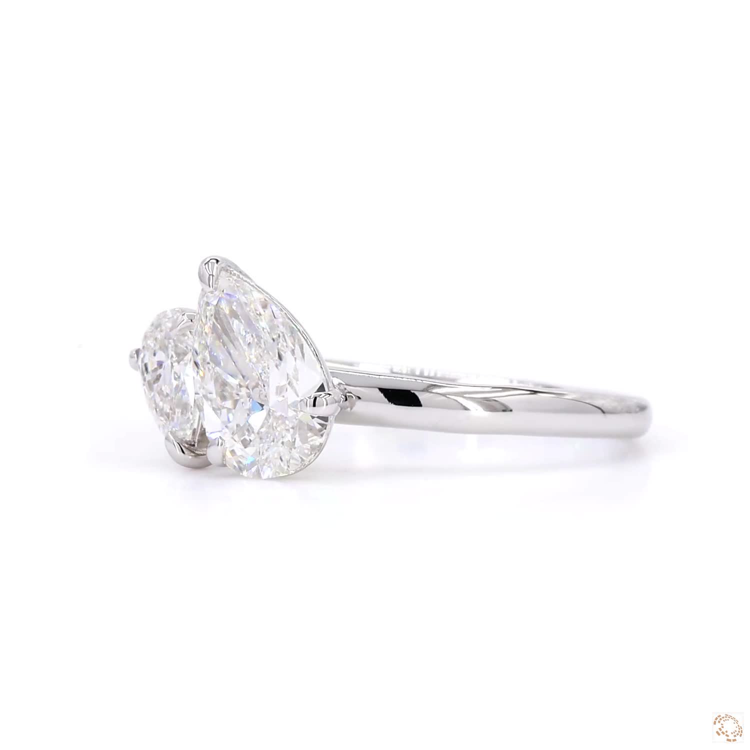 Two Stone Pear Diamond Solitaire Ring | LR-306