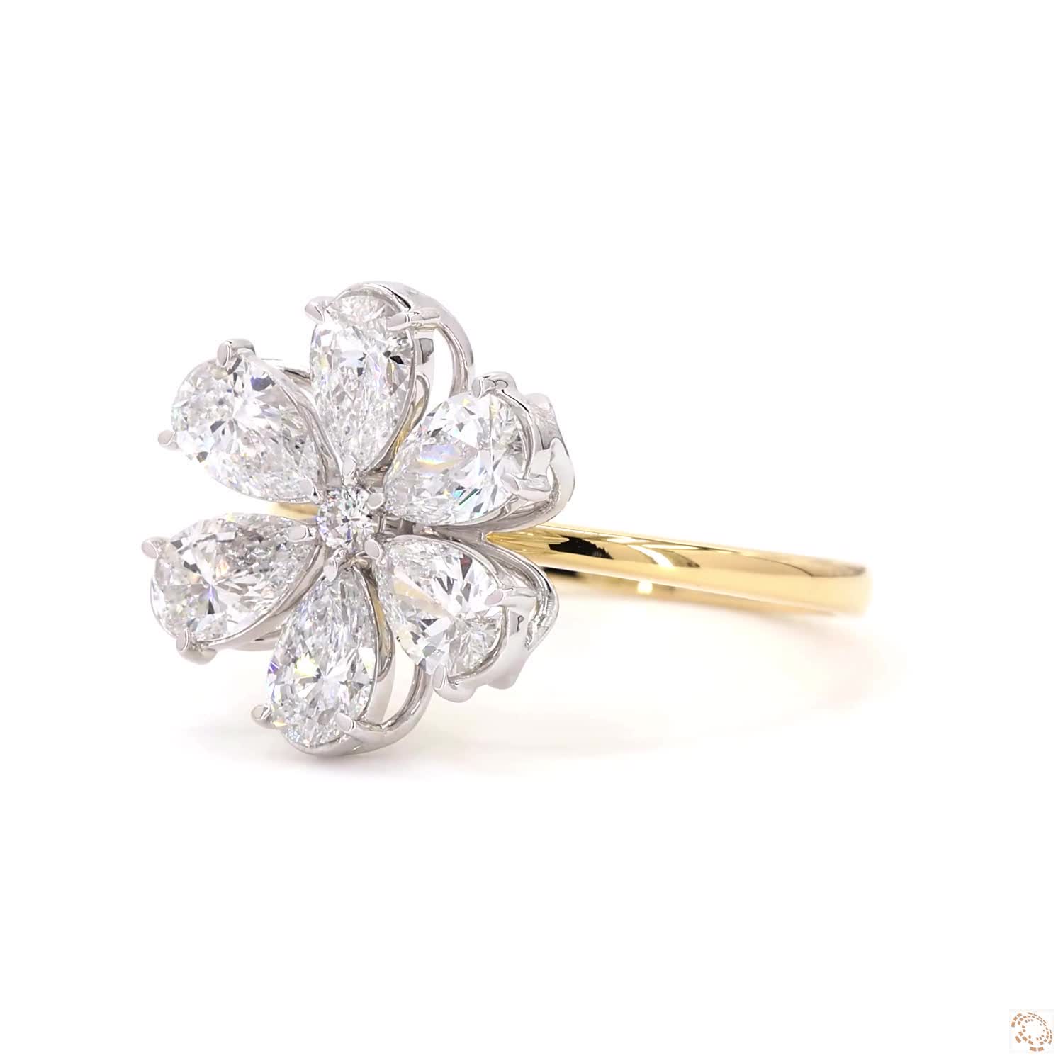 1.85 CT Pear Diamond Six Stone Solitaire Ring | LR-307