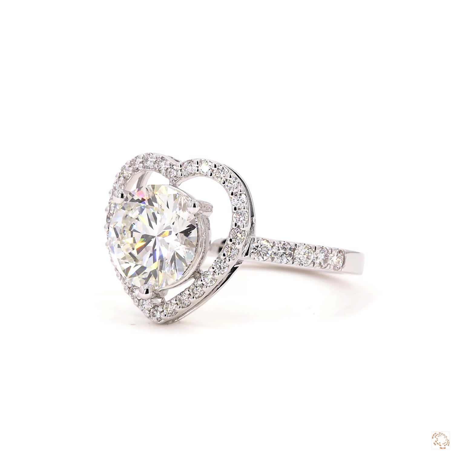 2 CT Round Diamond Heart Halo Ring | LR-310