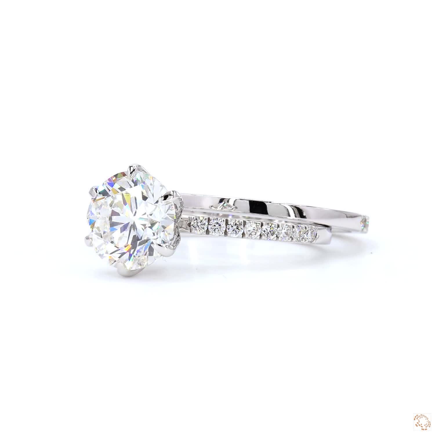 2 CT Round Diamond Halo Ring With Solitaire Band | LR-321