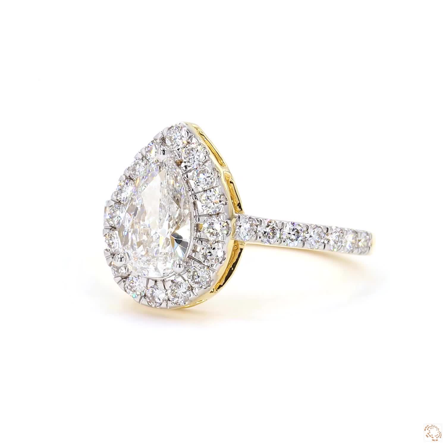 0.75 CT Pear Diamond Halo Ring | LR-325