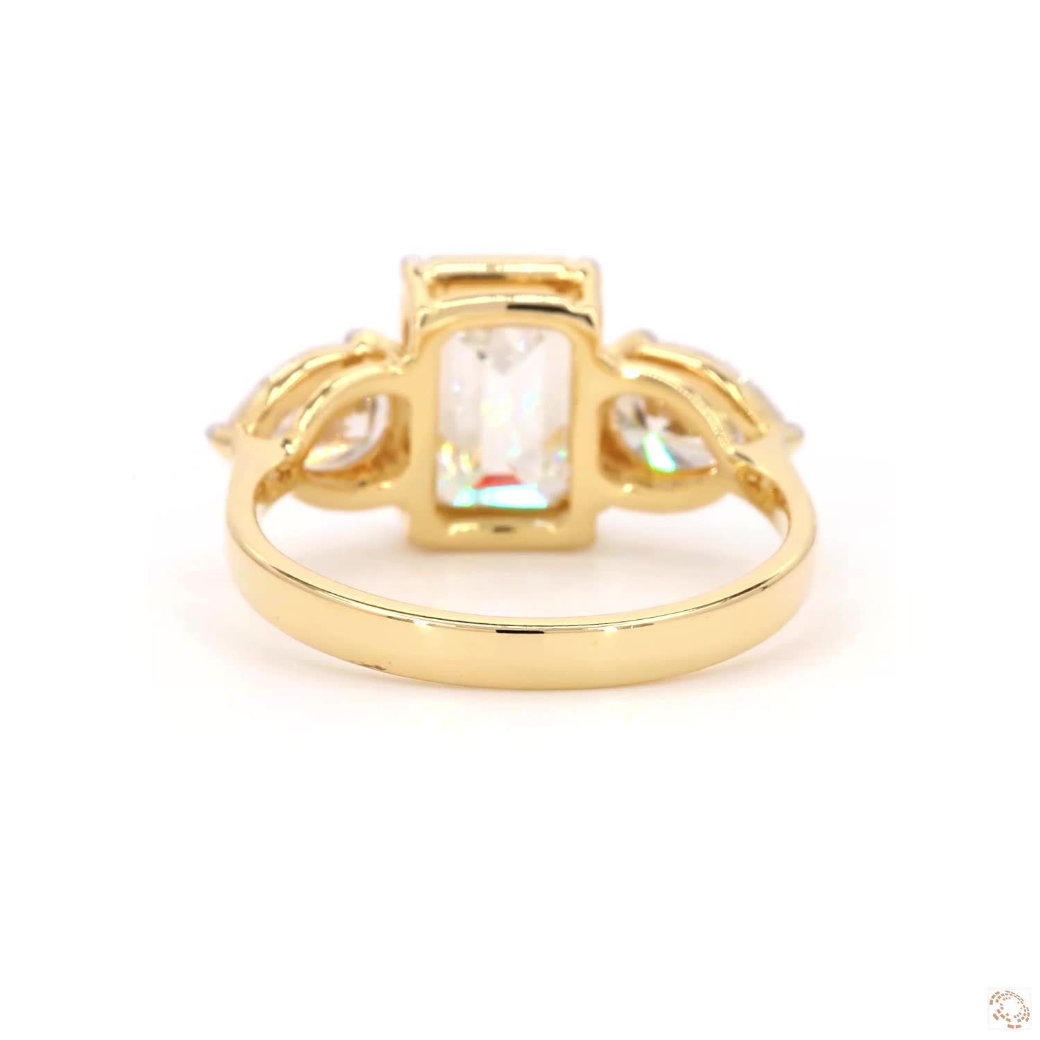 2.50 CT Emerald Diamond Three Stone Wedding Ring | LR-322 Emerald