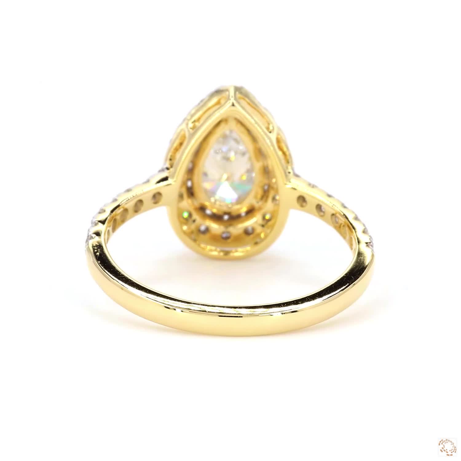 0.75 CT Pear Diamond Halo Ring | LR-325