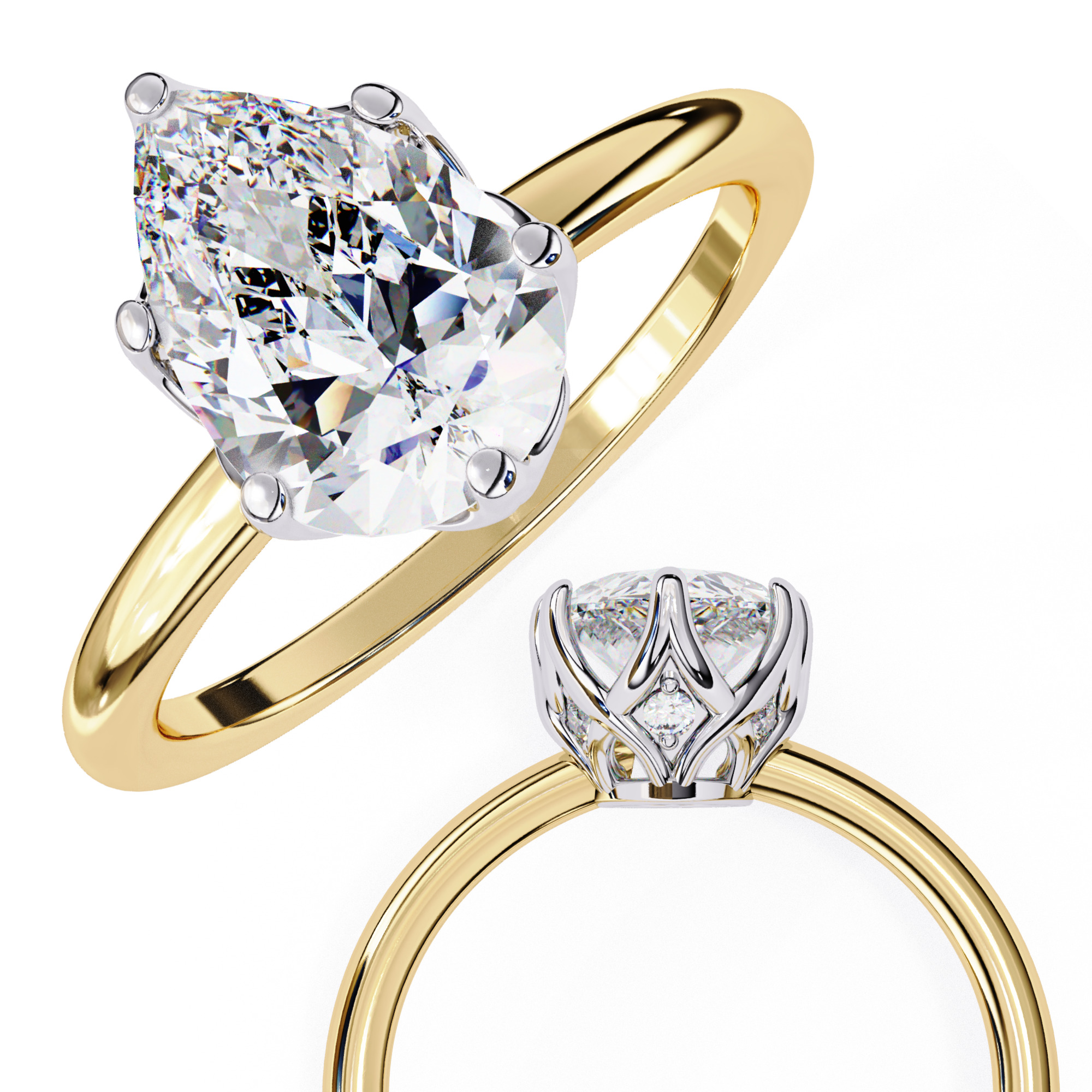 2 CT Pear Diamond Solitaire Ring | LR-105 ( Pear )
