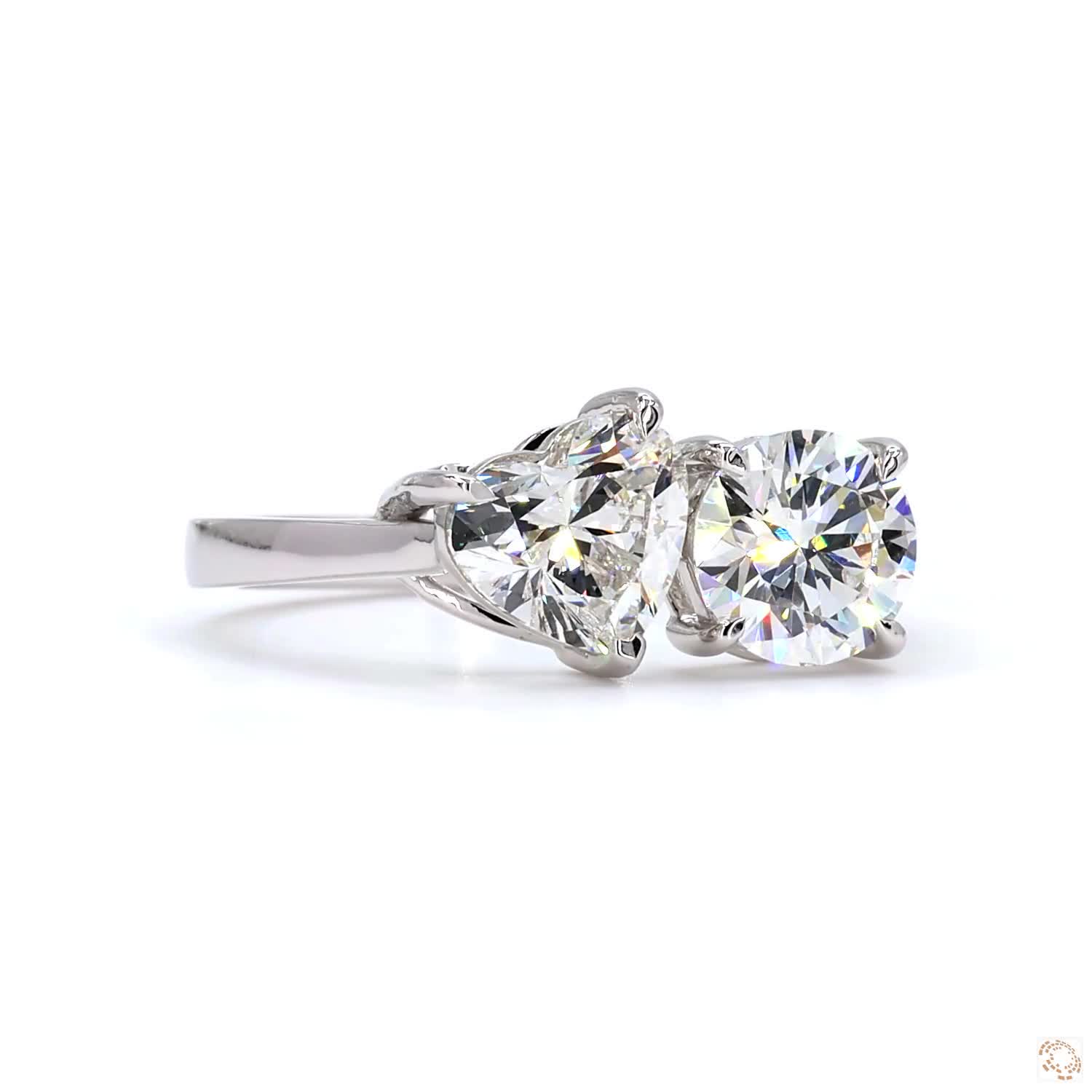 1 CT Each Heart & Round Diamond Solitaire Ring | LR-334 Heart (DA60298-02)