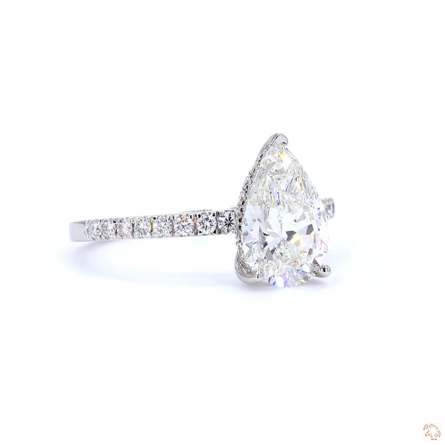2 CT Pear Diamond Hidden Halo Ring | LR-341 Pear (DA601130-05)