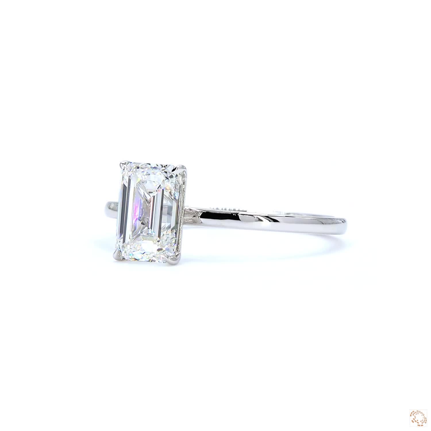 1.50 CT Solitaire Emerald Diamond Ring | LR-336 Emerald (DA602108-05)