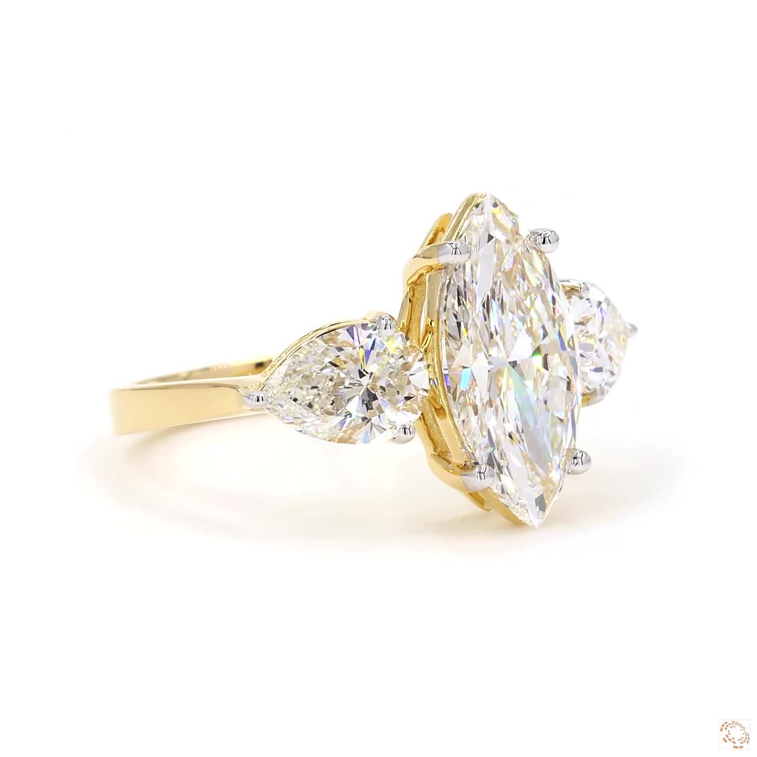 3 Stone Marquise Diamond Ring | LR-322 Marquise (HA10705)