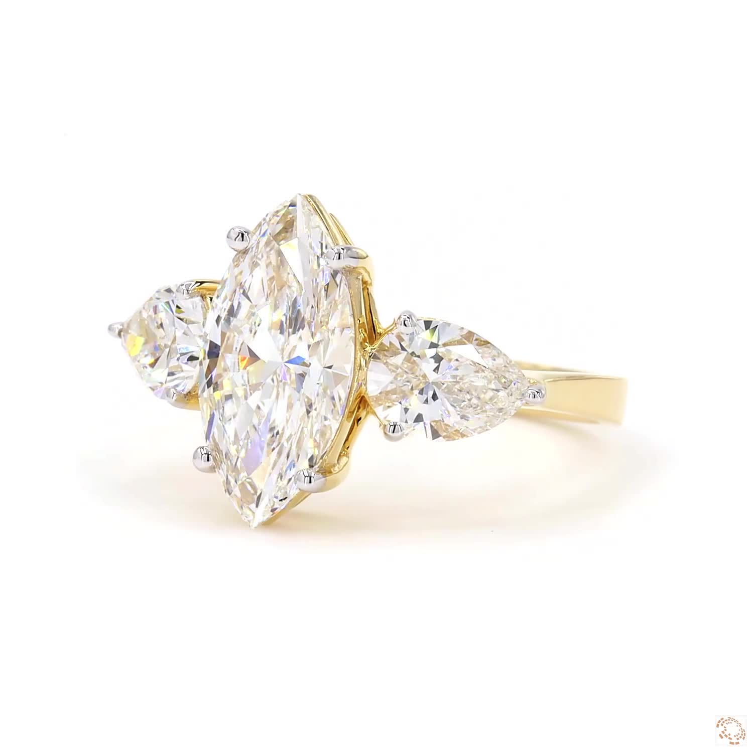 3 Stone Marquise Diamond Ring | LR-322 Marquise (HA10705)