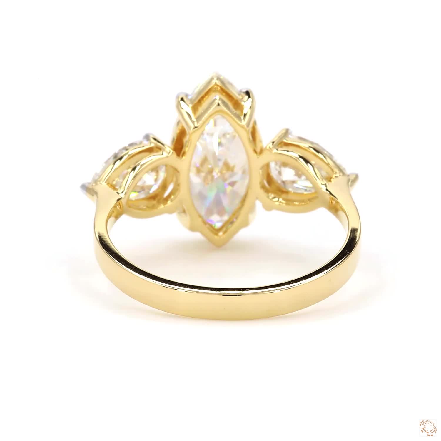 3 Stone Marquise Diamond Ring | LR-322 Marquise (HA10705)