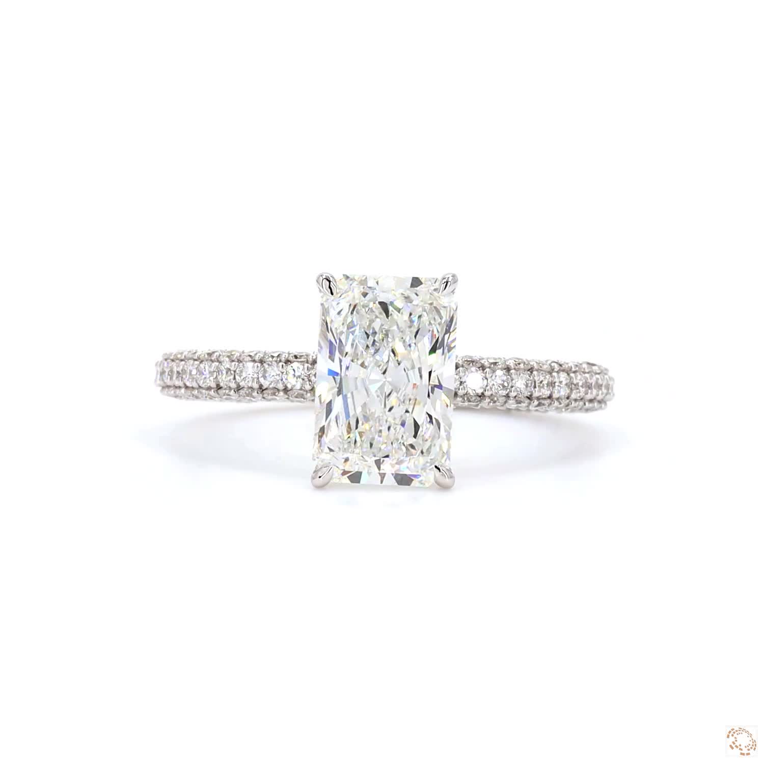 Cushion Diamond triple-row pave diamond band | LR-380 (DA602227)