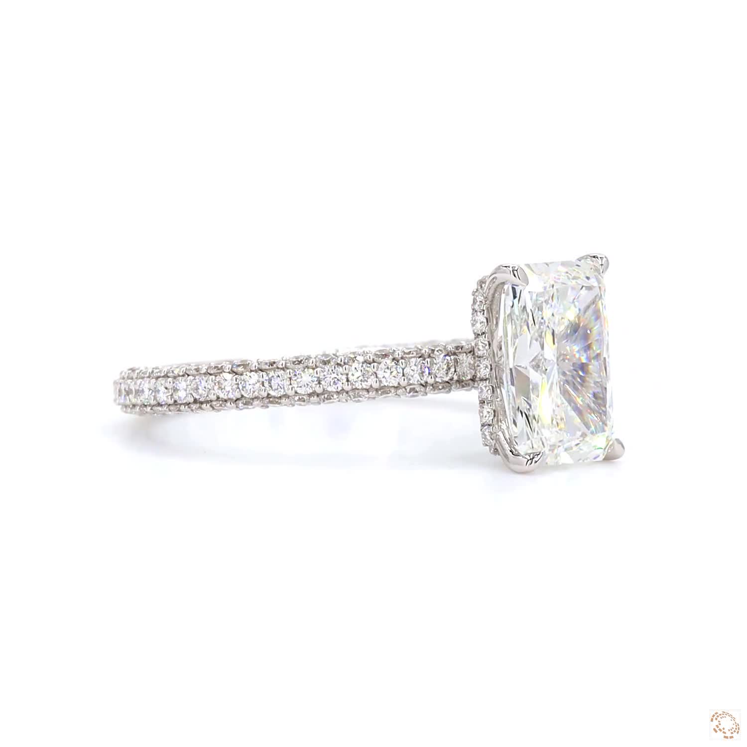 Cushion Diamond triple-row pave diamond band | LR-380 (DA602227)