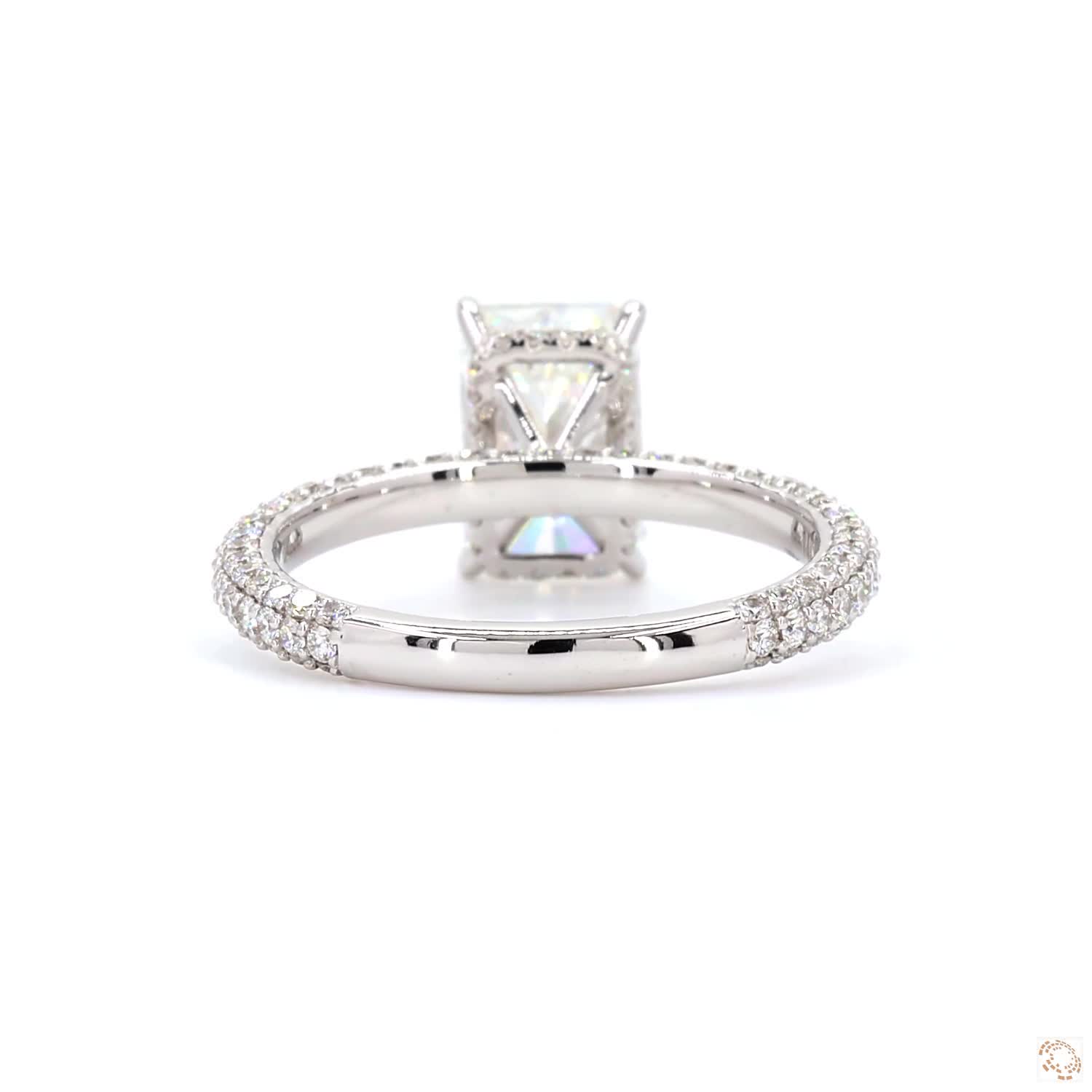 Cushion Diamond triple-row pave diamond band | LR-380 (DA602227)