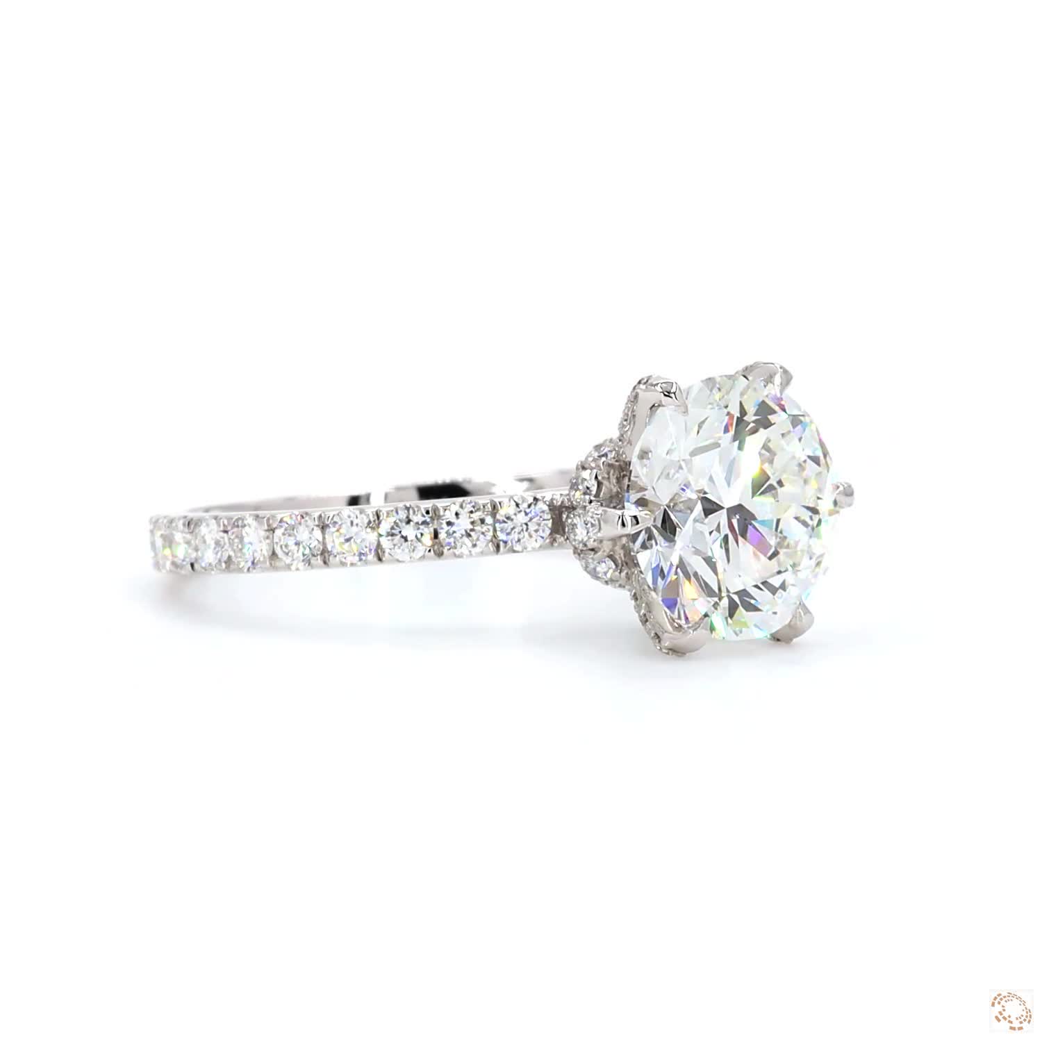 2.5 CT Round Diamond Hidden Halo With Pavé diamond band | LR-391 (DA602244)