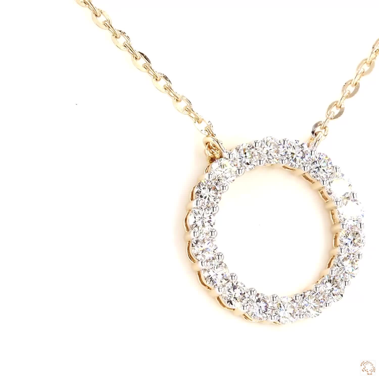 circular pendant encrusted with sparkling diamonds with chain ( DP60241 )